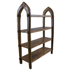 1960s Mid-Century Oak Wood Etagere