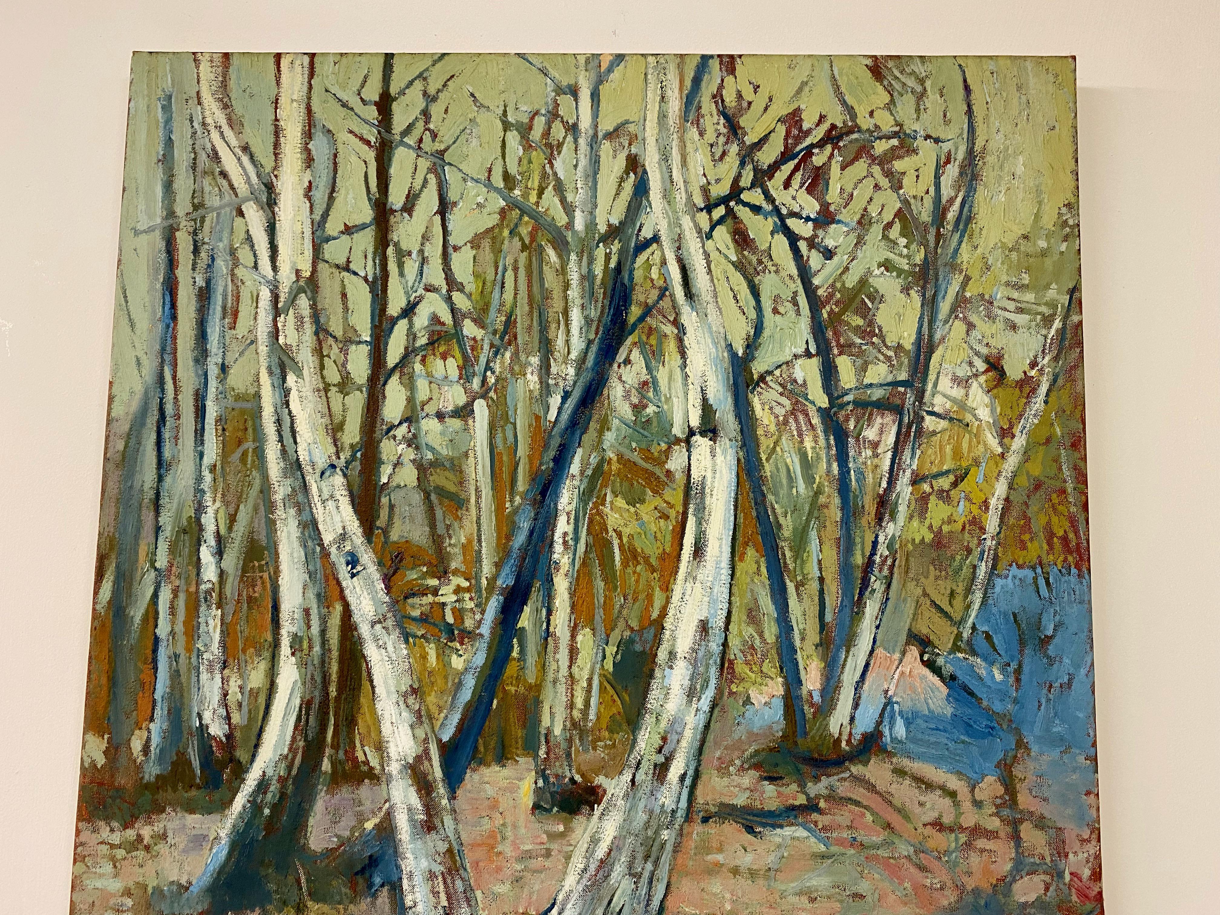 British 1960s Mid-Century Painting of Trees For Sale