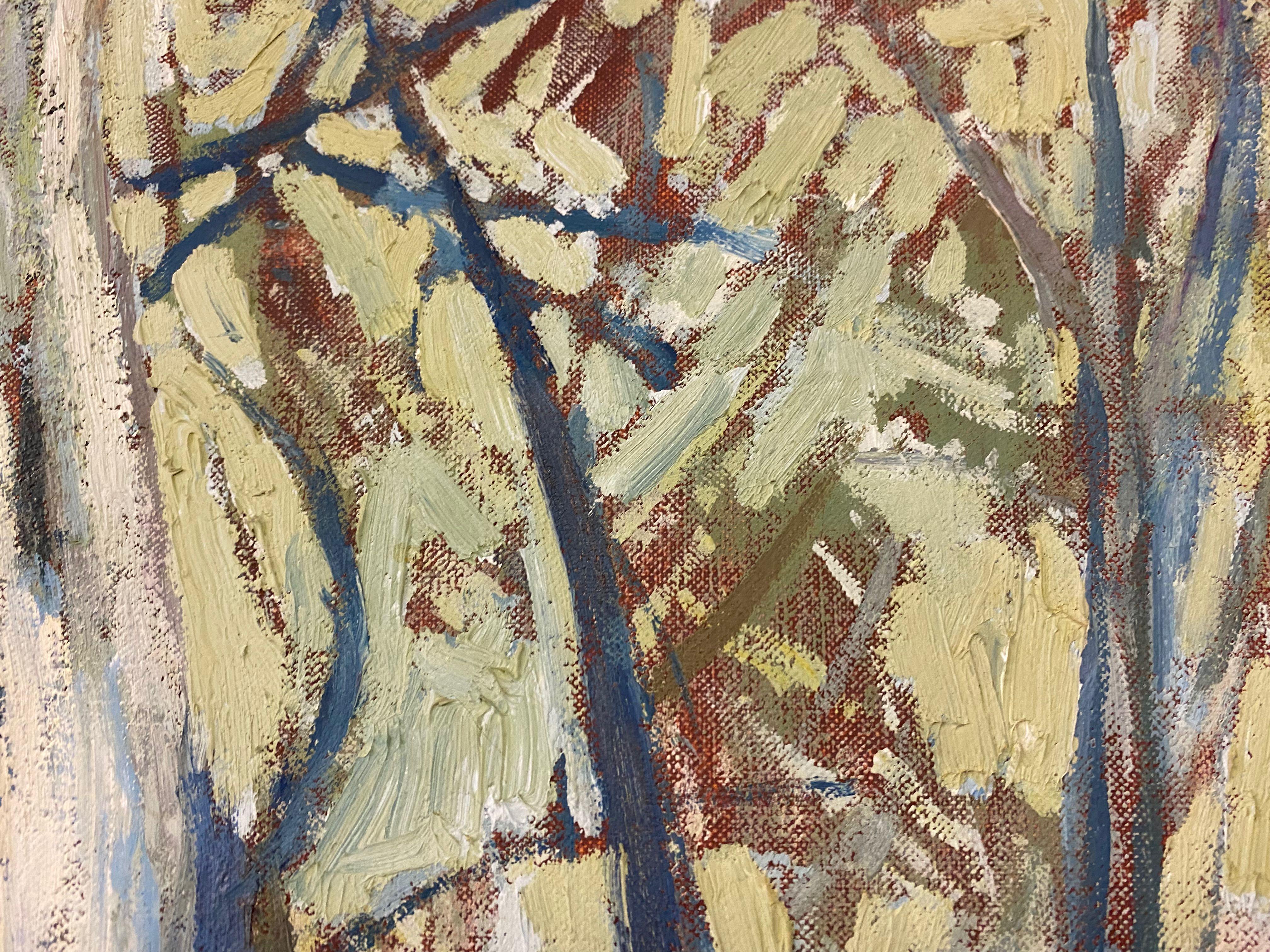 1960s Mid-Century Painting of Trees For Sale 1