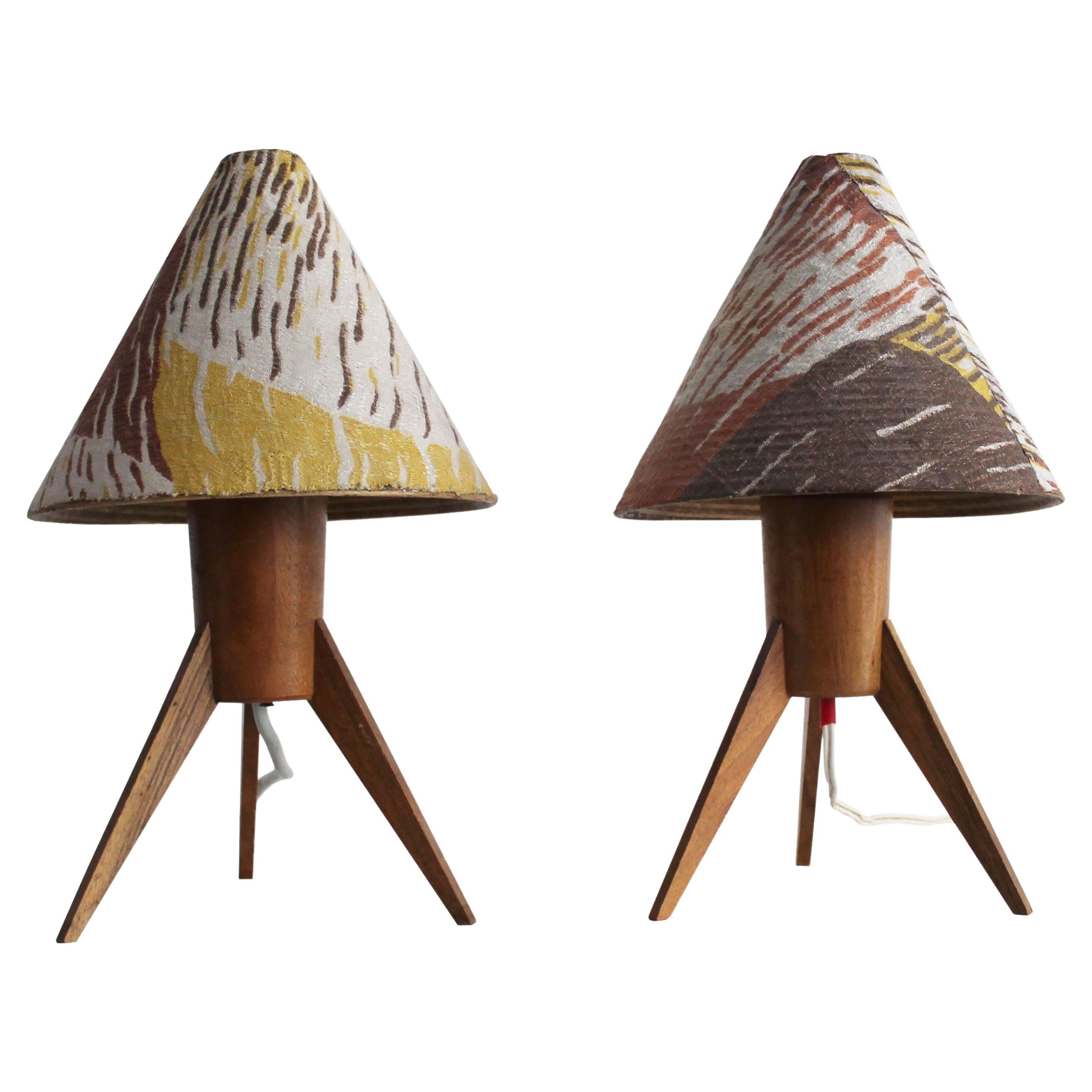 1960's Mid Century Pair of Bedside Table Lamps