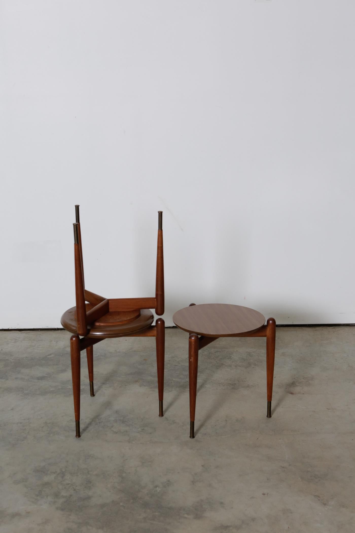 Mid-Century Modern 1960s Mid Century Round Stacking Side Table Custom Line by Stylecraft Interior