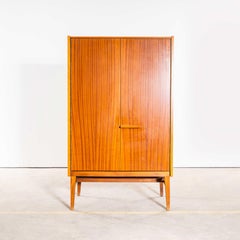 1960's Mid-Century Sapele Shelved Cupboard With Pin Legs