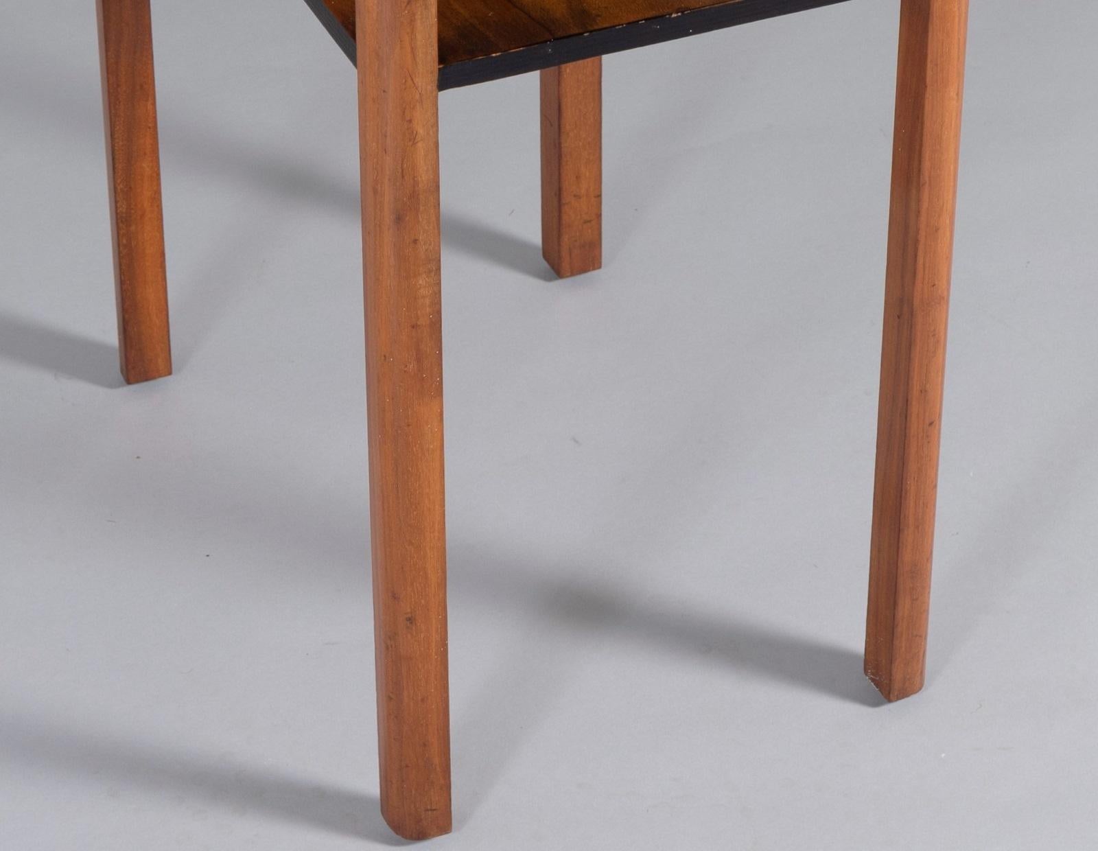 1960s Mid Century Scandinavian Modern Walnut and Birch Occasional Side Table For Sale 7