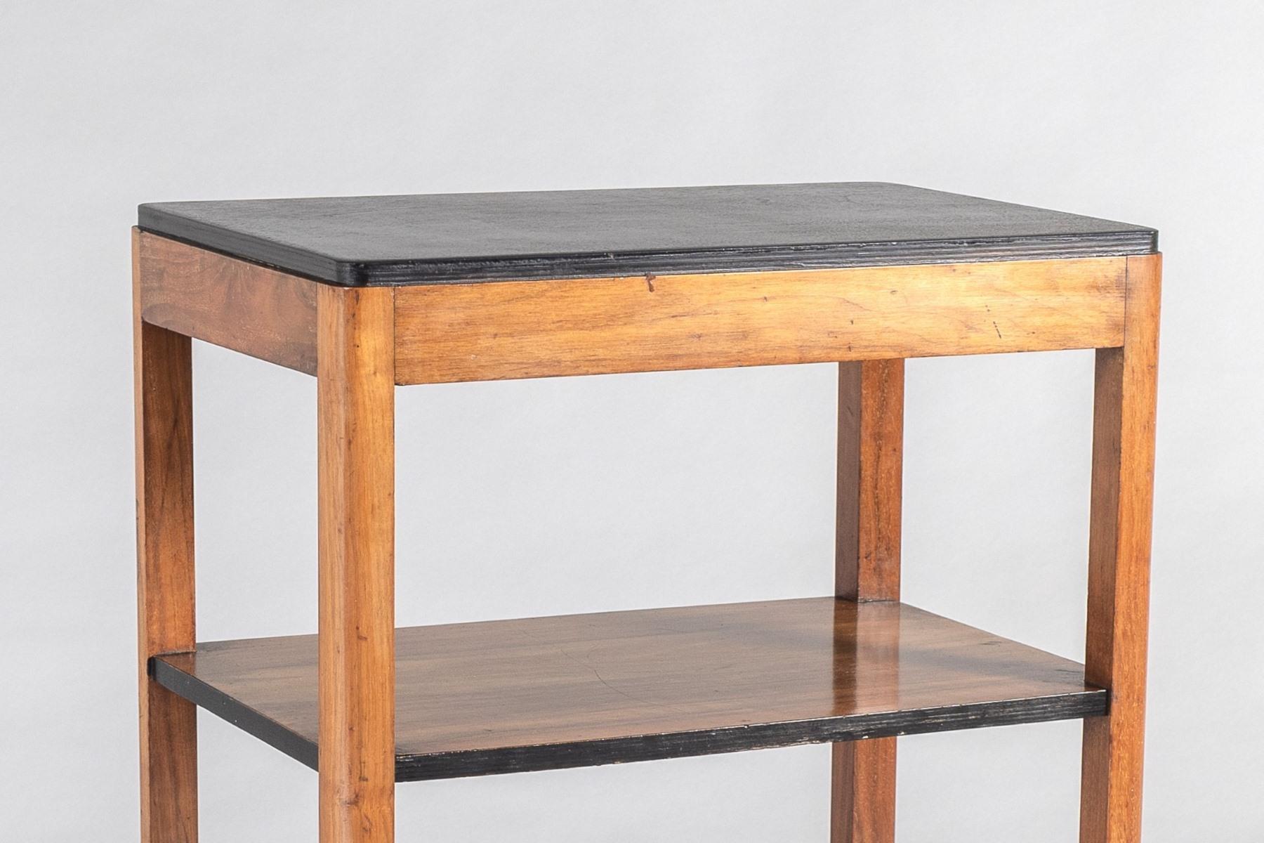 20th Century 1960s Mid Century Scandinavian Modern Walnut and Birch Occasional Side Table For Sale