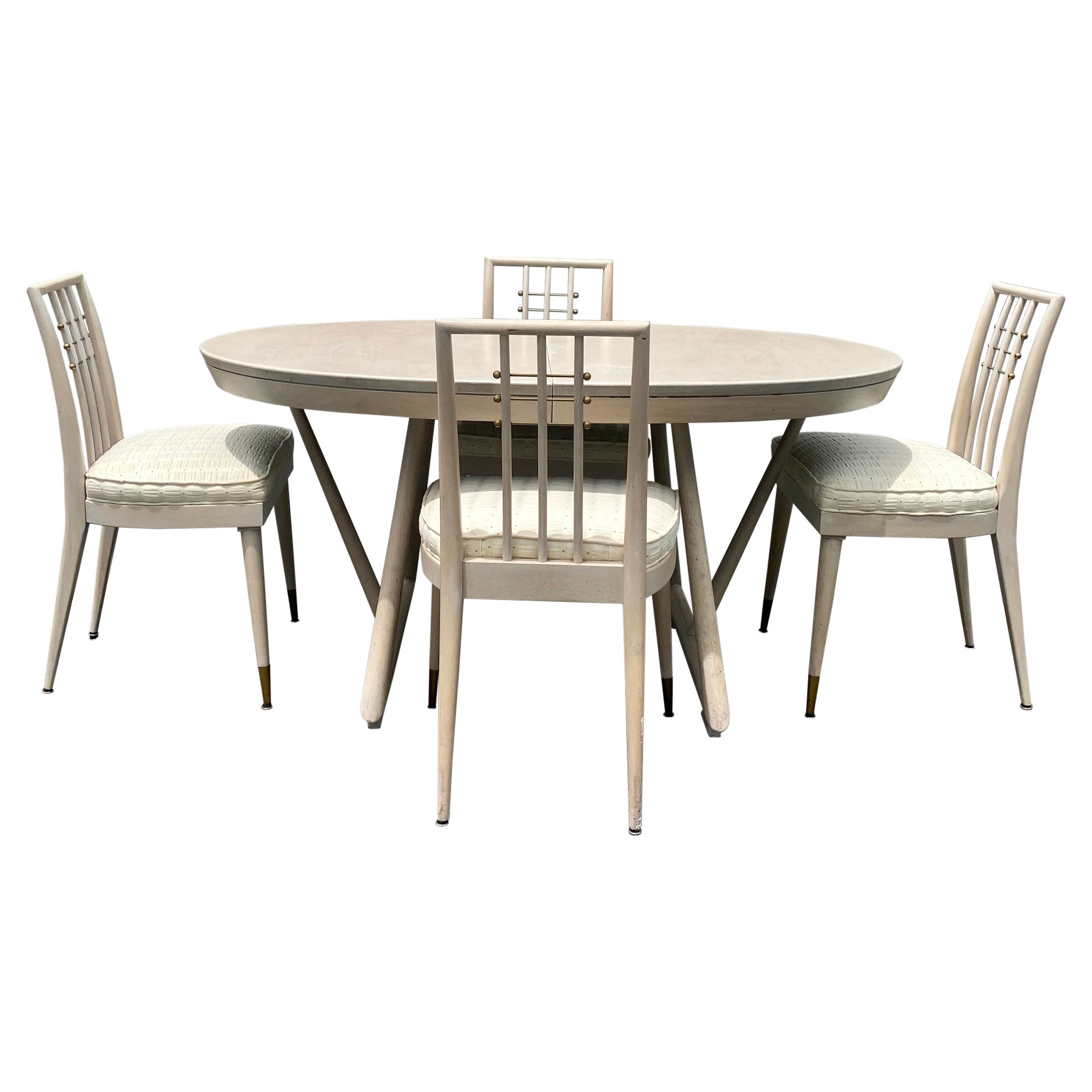 1960s Mid Century Sculptural Extendable Oval Dining Set