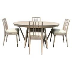1960s Mid Century Sculptural Extendable Oval Dining Set