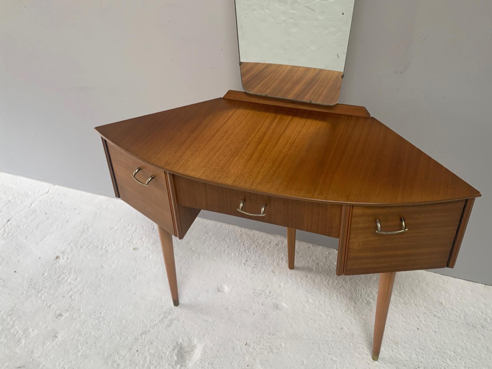 British 1960’s Mid-Century Small Petite Dressing Table /Vanity by Avalon For Sale