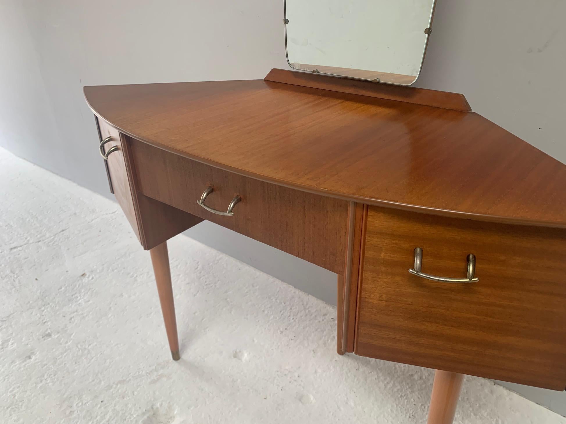 Plated 1960’s Mid-Century Small Petite Dressing Table /Vanity by Avalon For Sale