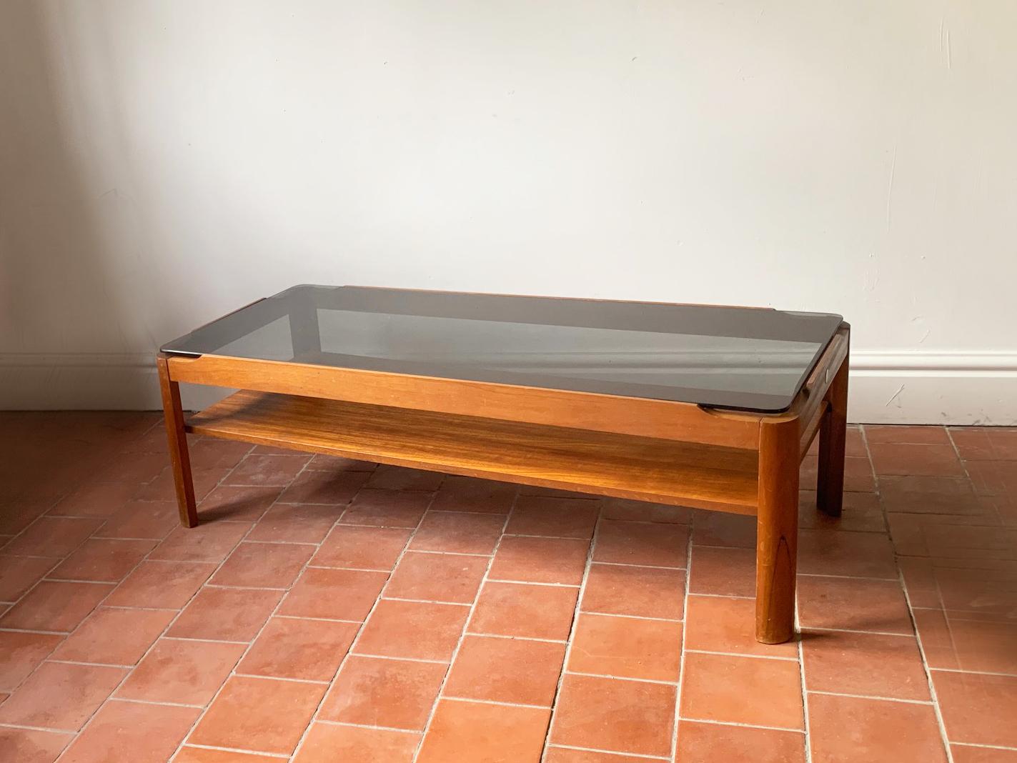 Mid-Century Modern 1960’s mid century solid teak coffee table by Myer For Sale