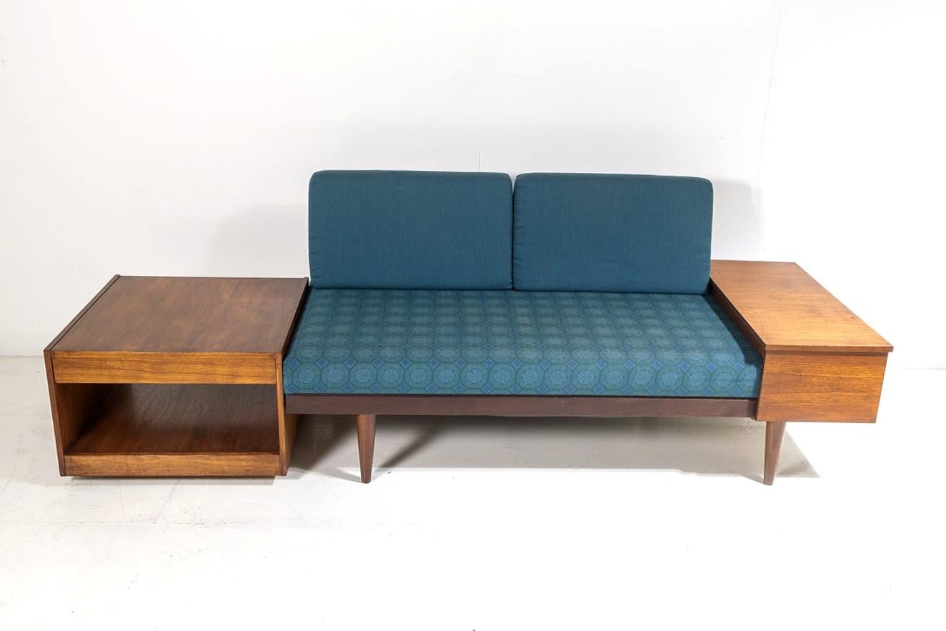 1960s Mid Century Square Cube Teak Coffee Table with Double Sided Drawer For Sale 3