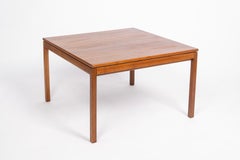 1960s Mid Century Square Walnut Wood Coffee Table by Jens Risom