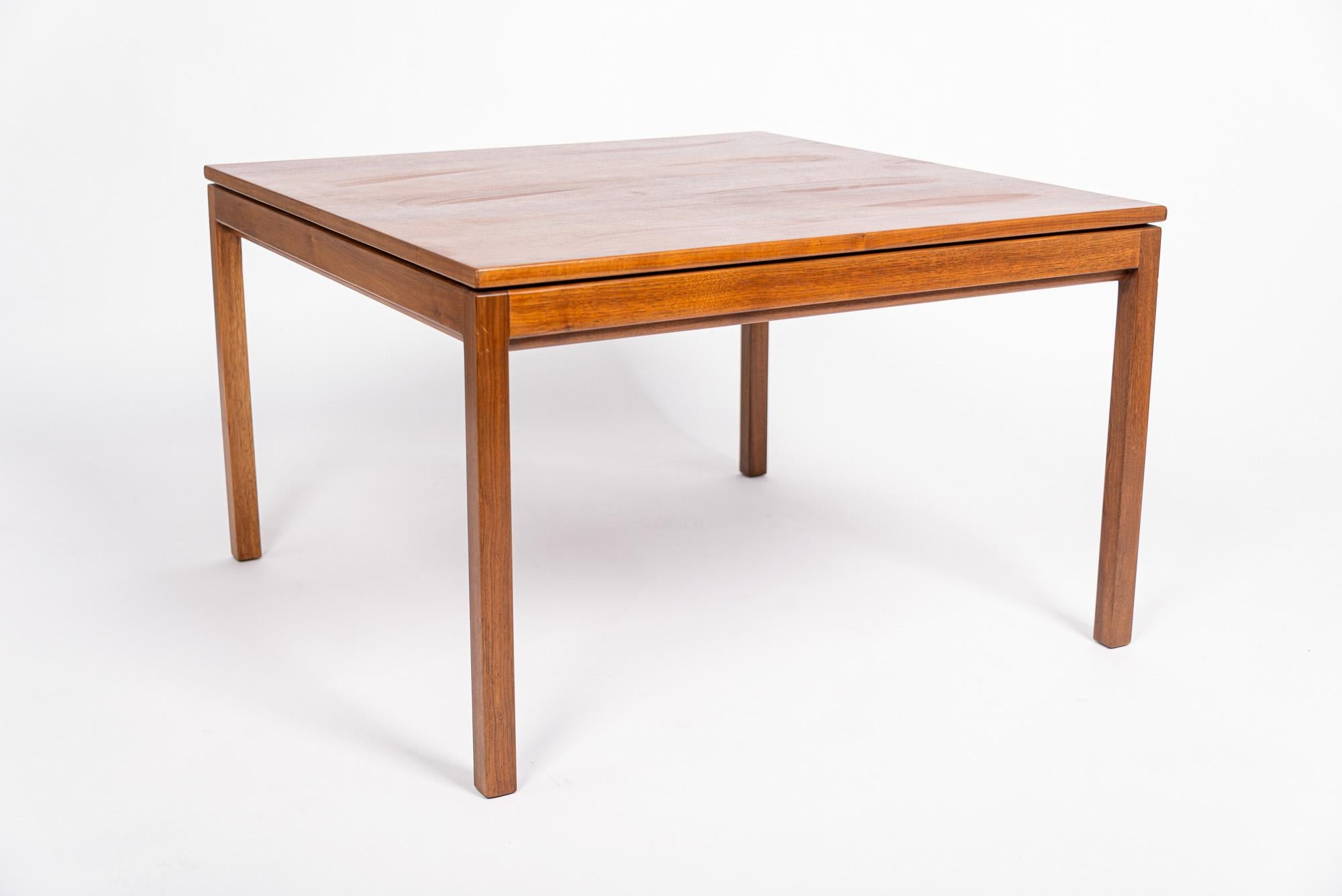 Mid-Century Modern 1960s Mid Century Square Walnut Wood Coffee Table by Jens Risom
