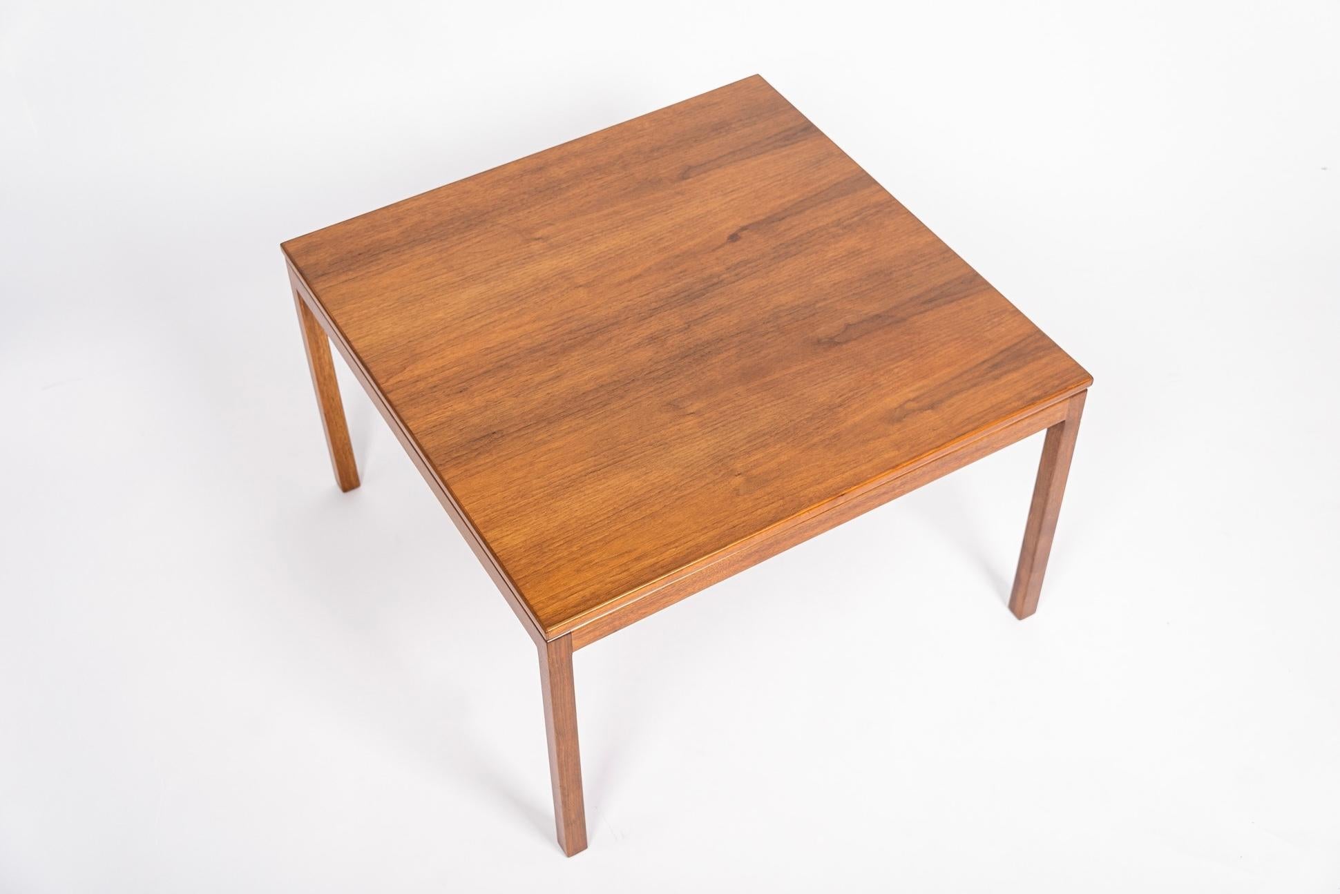 American 1960s Mid Century Square Walnut Wood Coffee Table by Jens Risom
