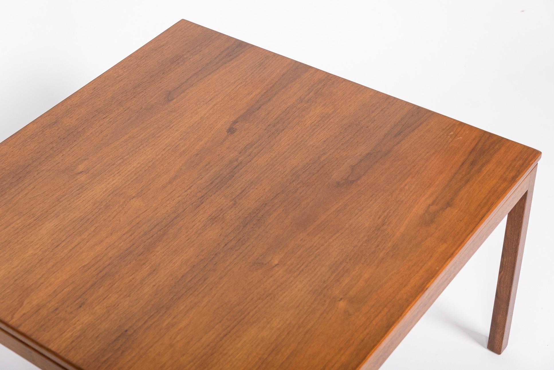 20th Century 1960s Mid Century Square Walnut Wood Coffee Table by Jens Risom