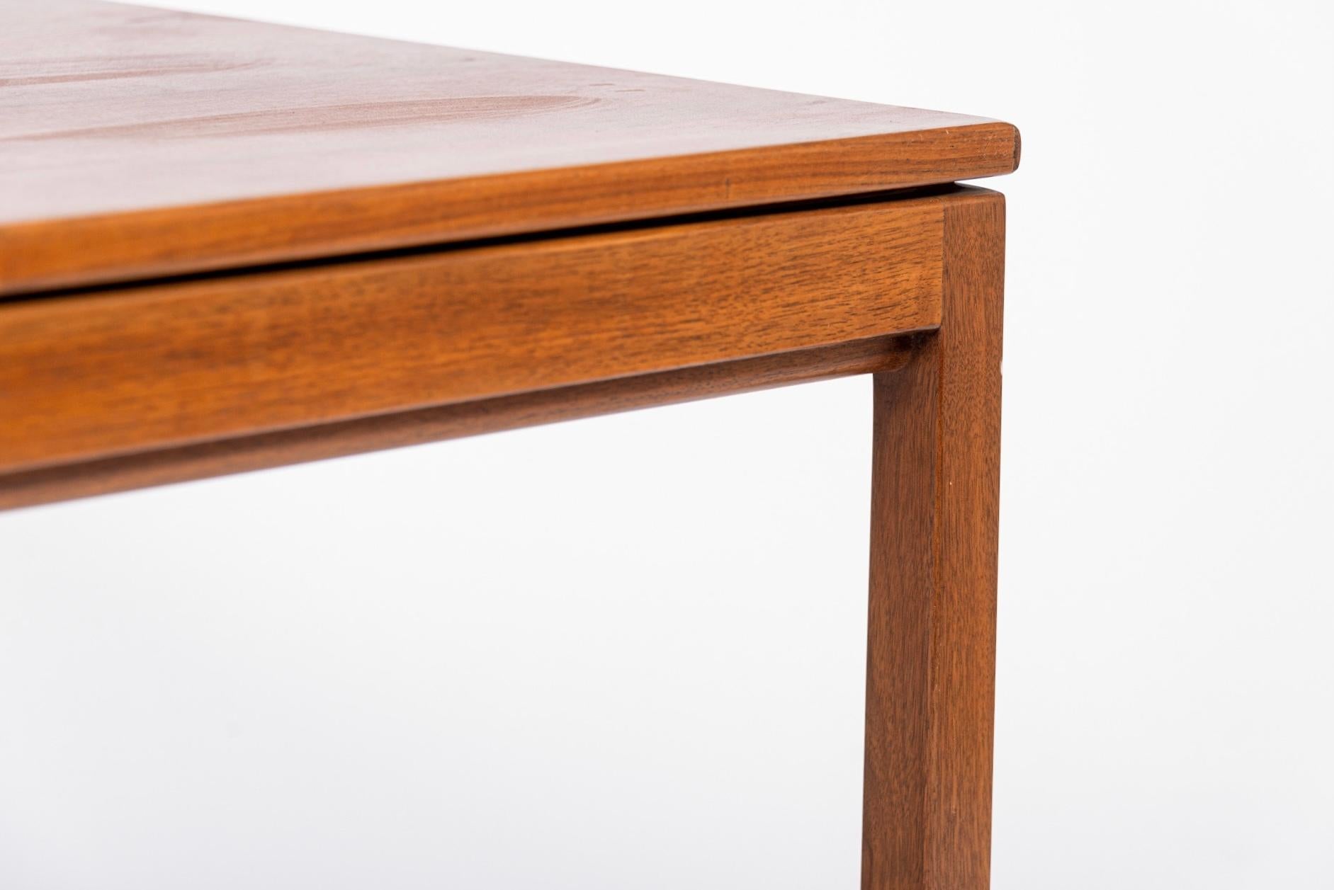 1960s Mid Century Square Walnut Wood Coffee Table by Jens Risom 2