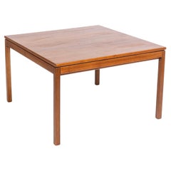 1960s Mid Century Square Walnut Wood Coffee Table by Jens Risom