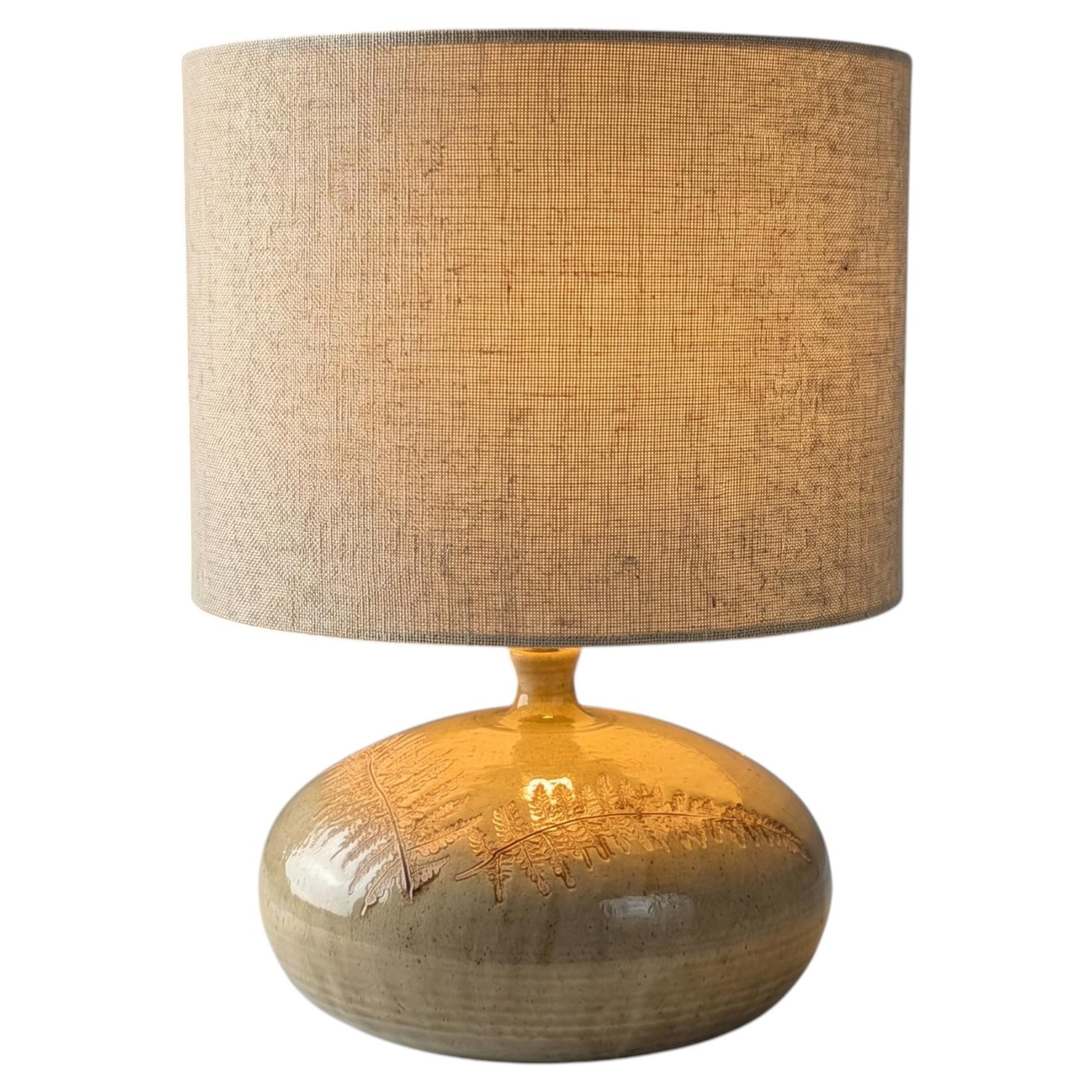 1960s Mid-Century Table Lamp in Glazed Stoneware, Roger Capron Style