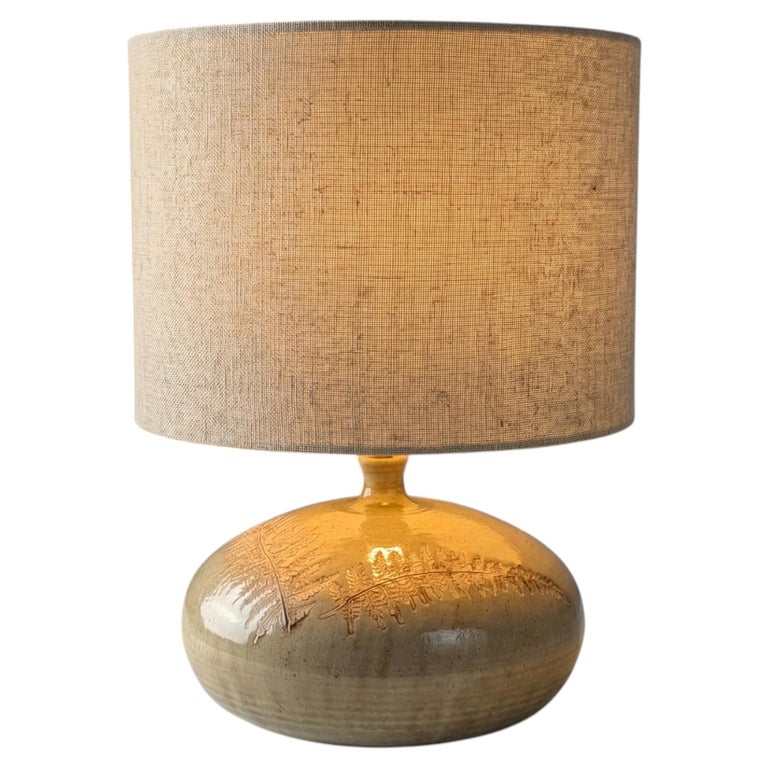 1960s Mid-Century Table Lamp in Glazed Stoneware, Roger Capron Style