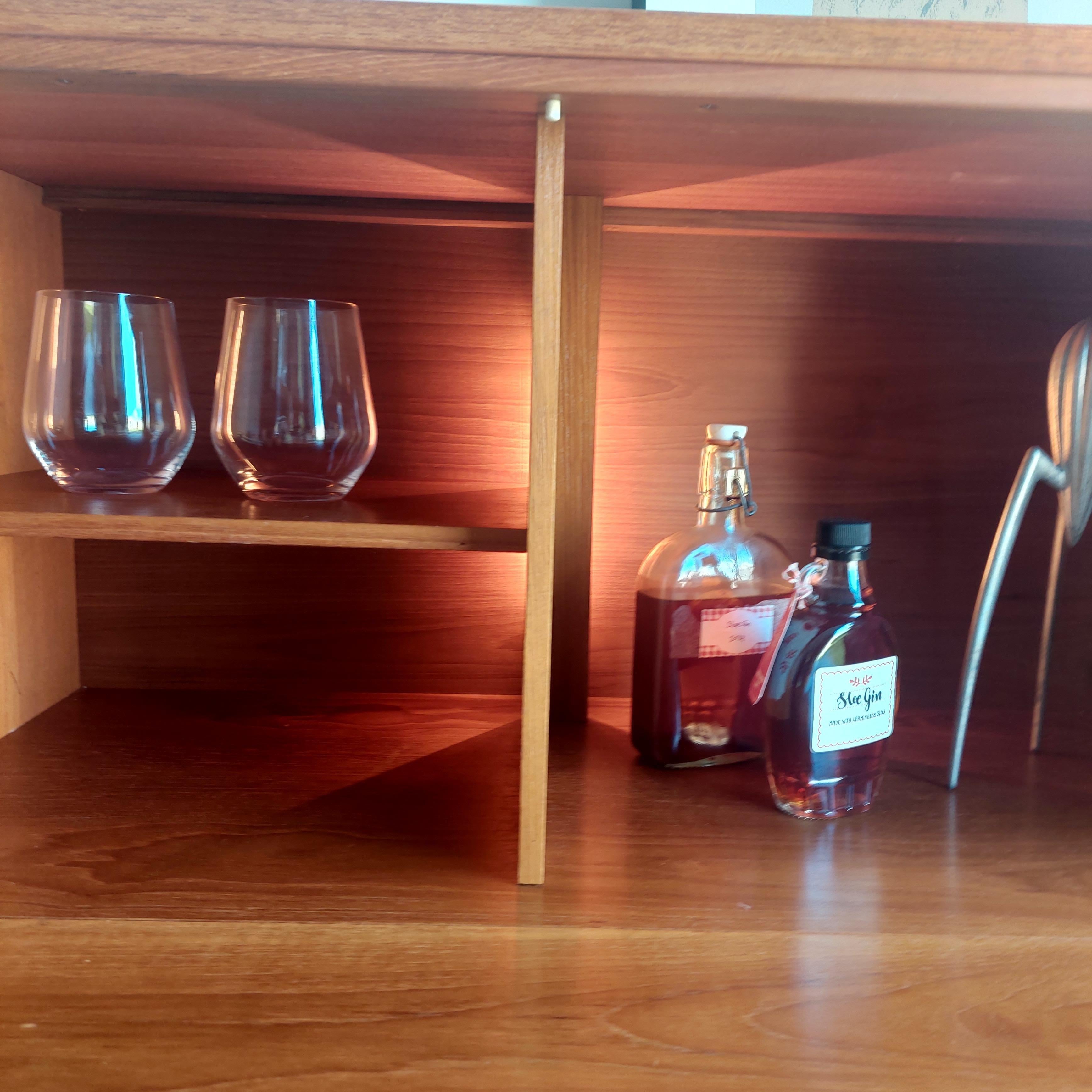 Mid-Century Modern 1960s Mid Century Teak Beaver And Tapley  floating Drinks Cabinet Bureau Desk 