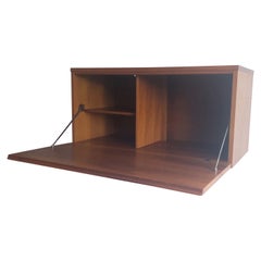 1960s Mid Century Teak Beaver And Tapley  floating Drinks Cabinet Bureau Desk
