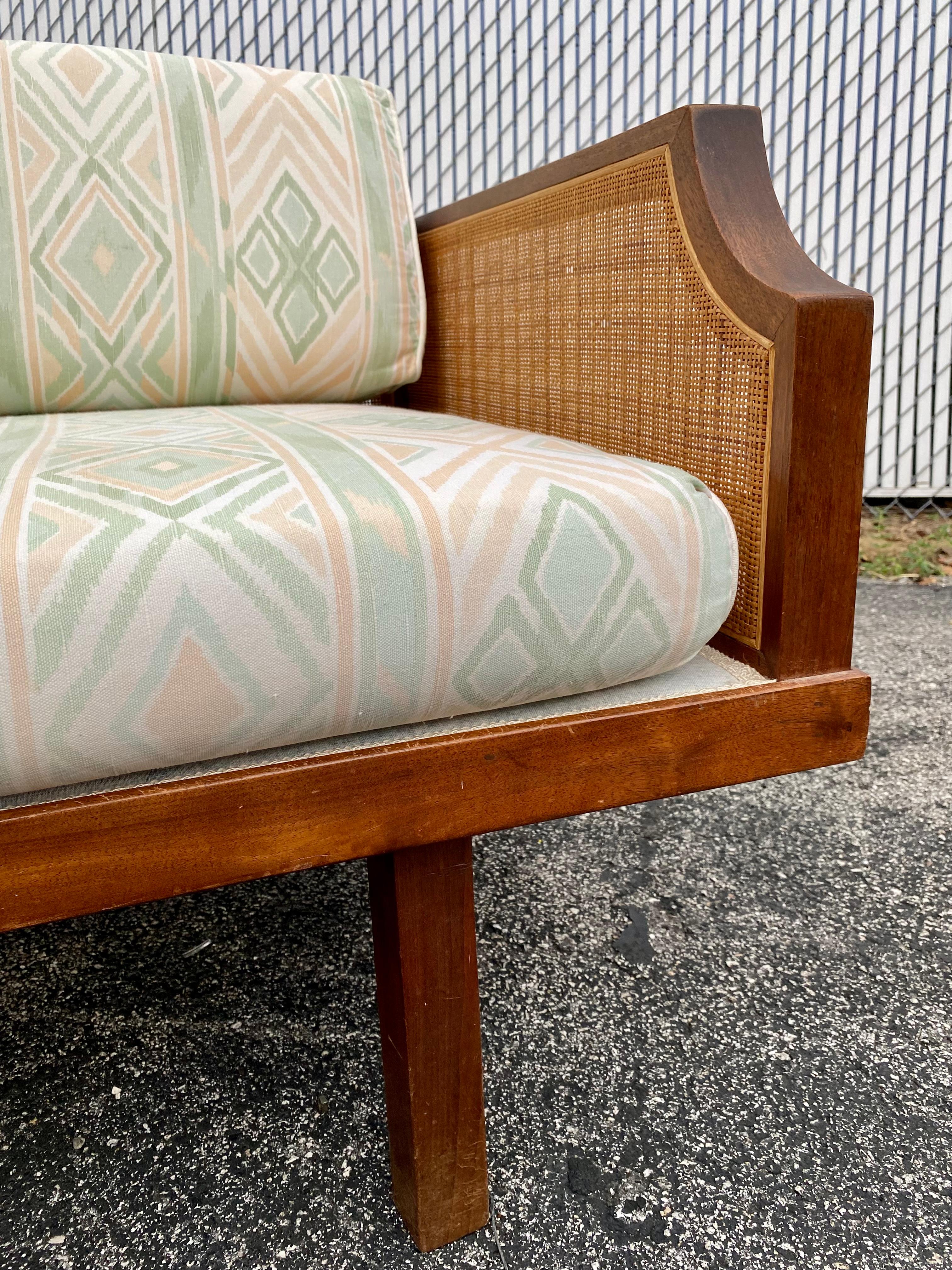 Mid-20th Century 1960s Mid-Century Teak Cane Sofa or Daybed