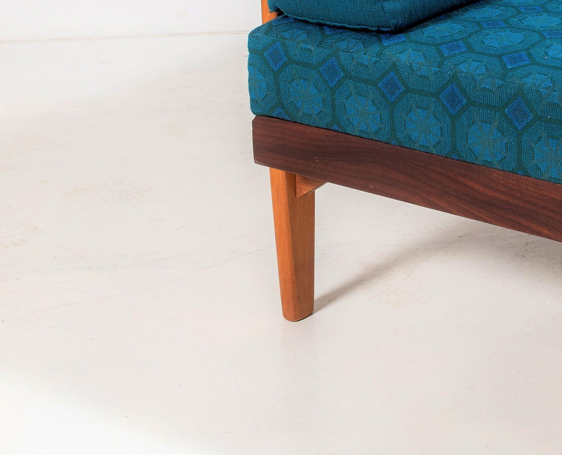 1960s Mid Century Teak Daybed Sofa by Ingmar Relling in its Original Fabric 1
