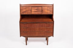 1960s Mid Century Teak Secretary Desk by Venesta, Made in Finland