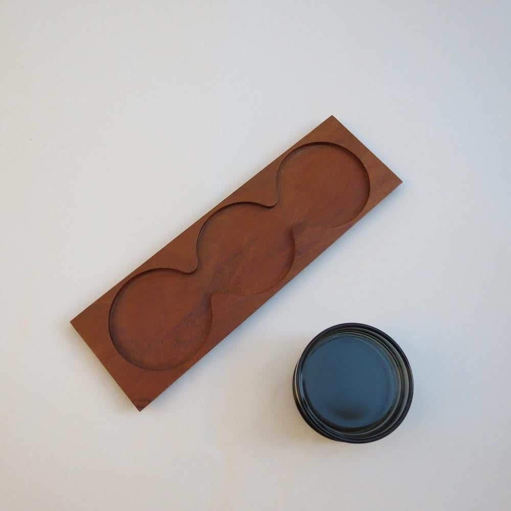 1960s  Mid Century Teak Tray and glass bowl nibble tray en vente 3