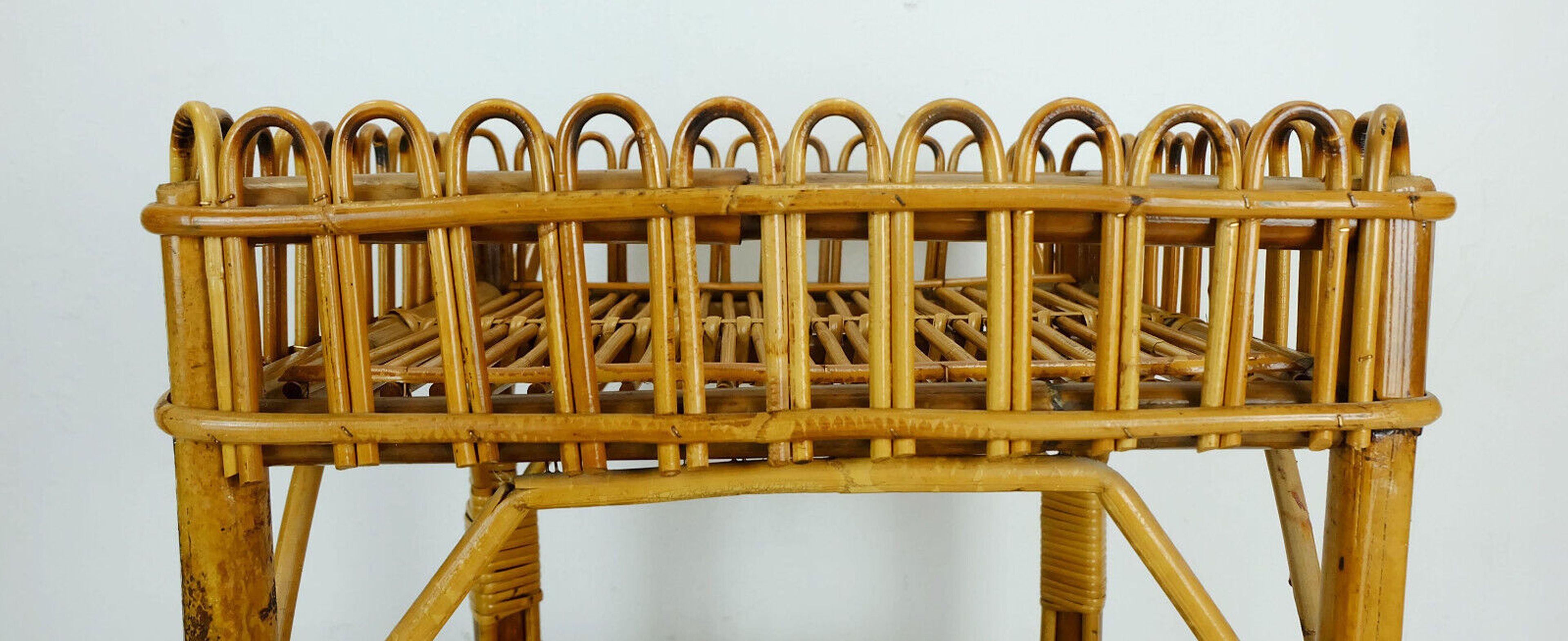 3 tier rattan cart