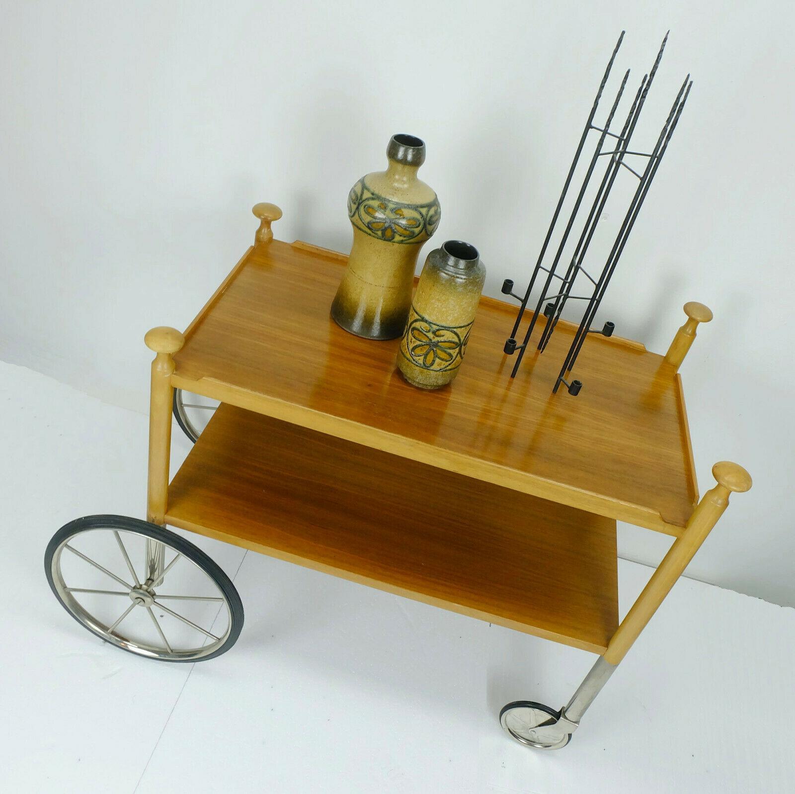 Mid-20th Century 1960s Midcentury Trolley Serving Cart Wilhelm Renz For Sale