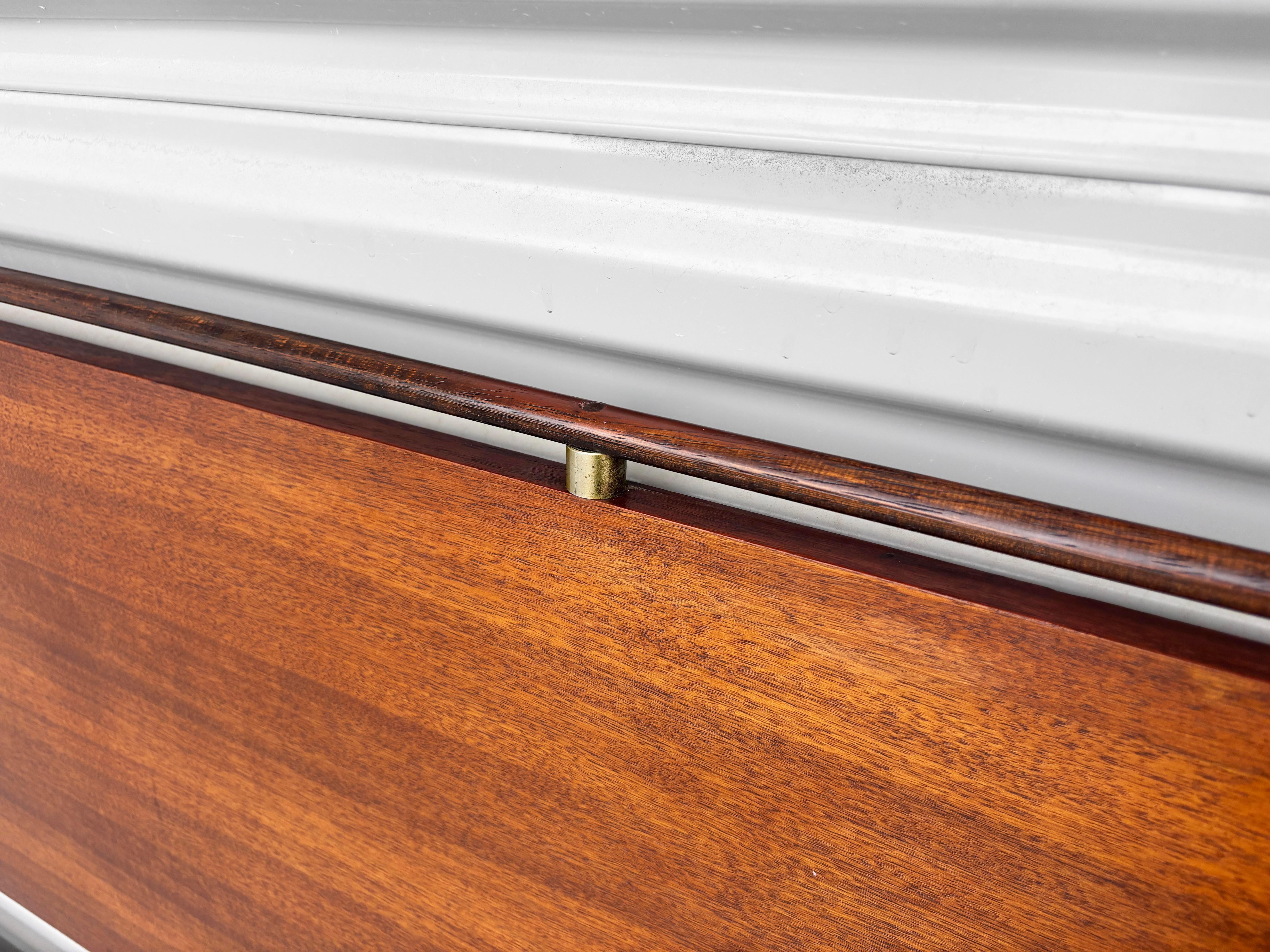 1960s Mid Century Walnut and Chrome Cali King Headboard For Sale 4