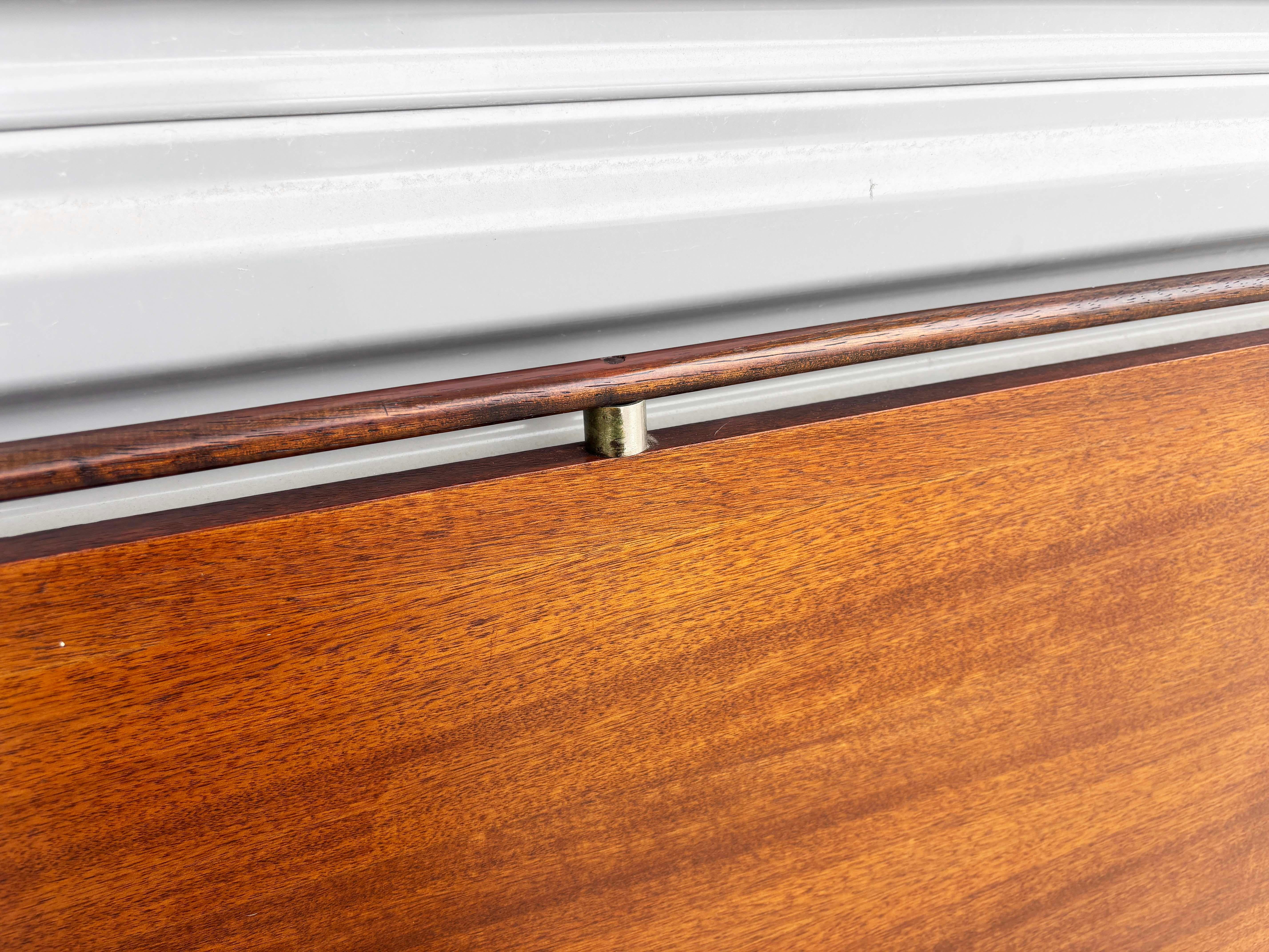 1960s Mid Century Walnut and Chrome Cali King Headboard For Sale 2