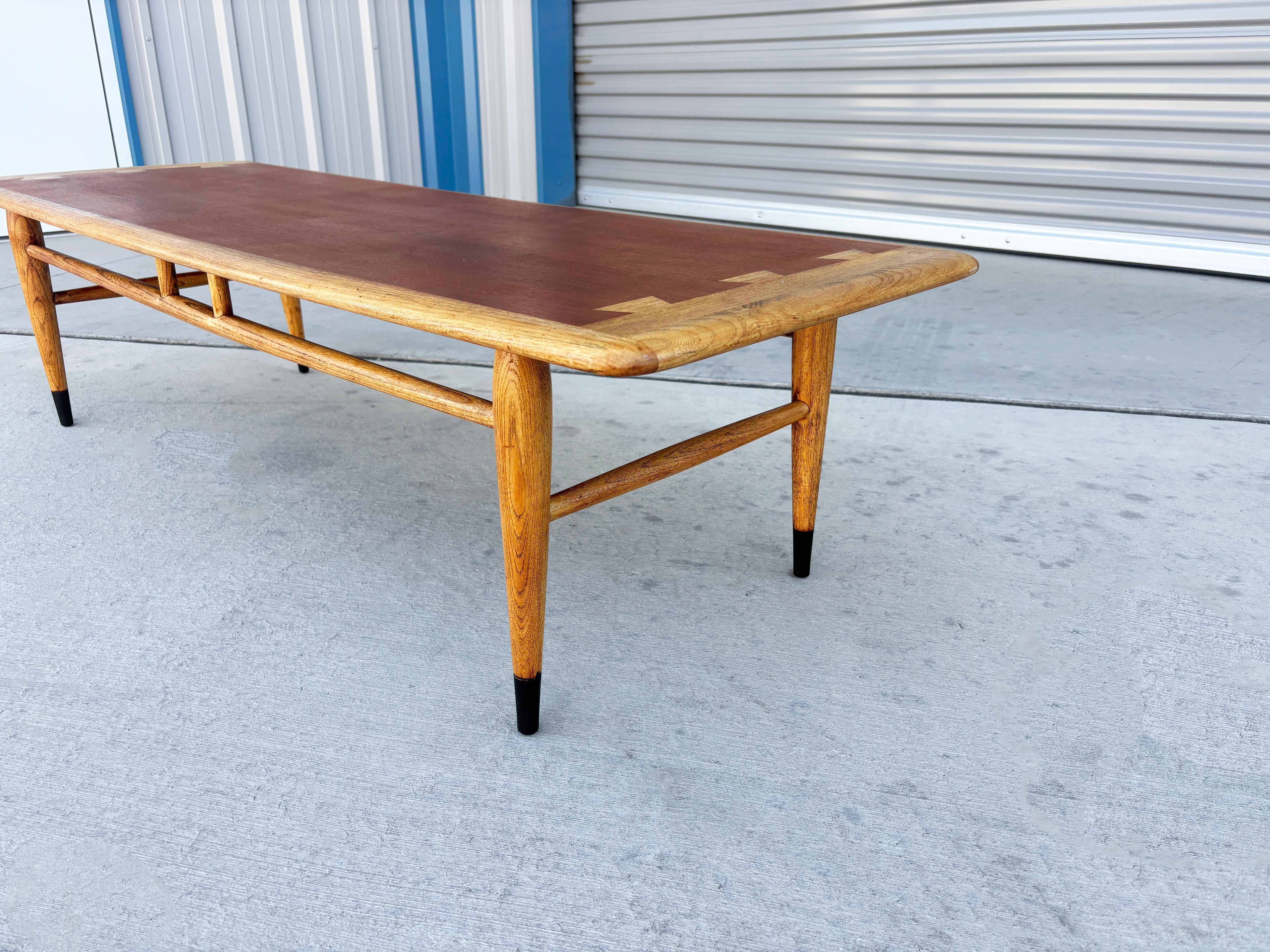 1960s Mid Century Walnut and Oak Coffee Table by Lane For Sale 6