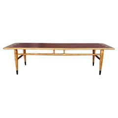 1960s Mid Century Walnut and Oak Coffee Table by Lane