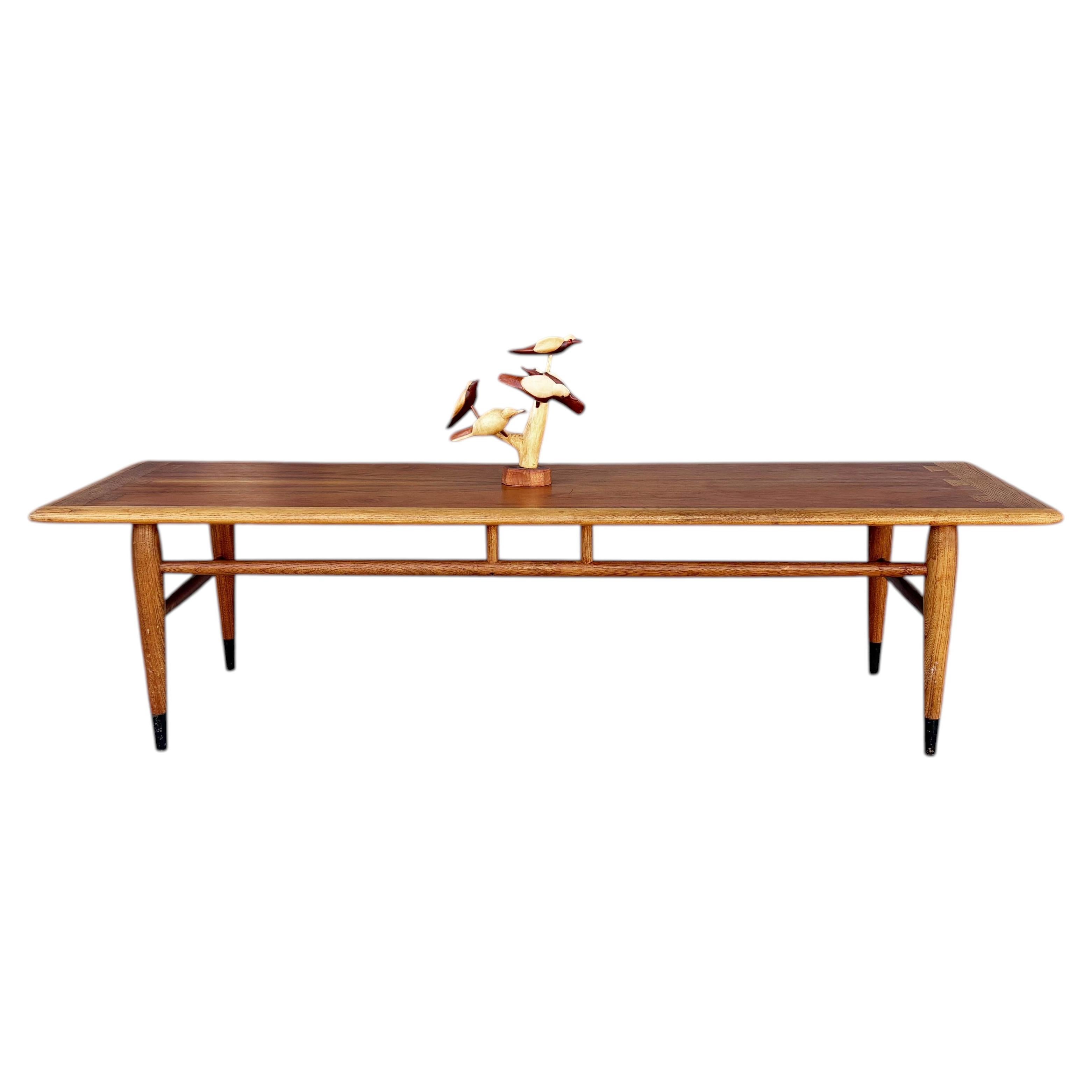 1960s Mid Century Walnut and Oak Coffee Table by Lane