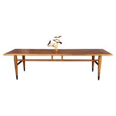 1960s Mid Century Walnut and Oak Coffee Table by Lane