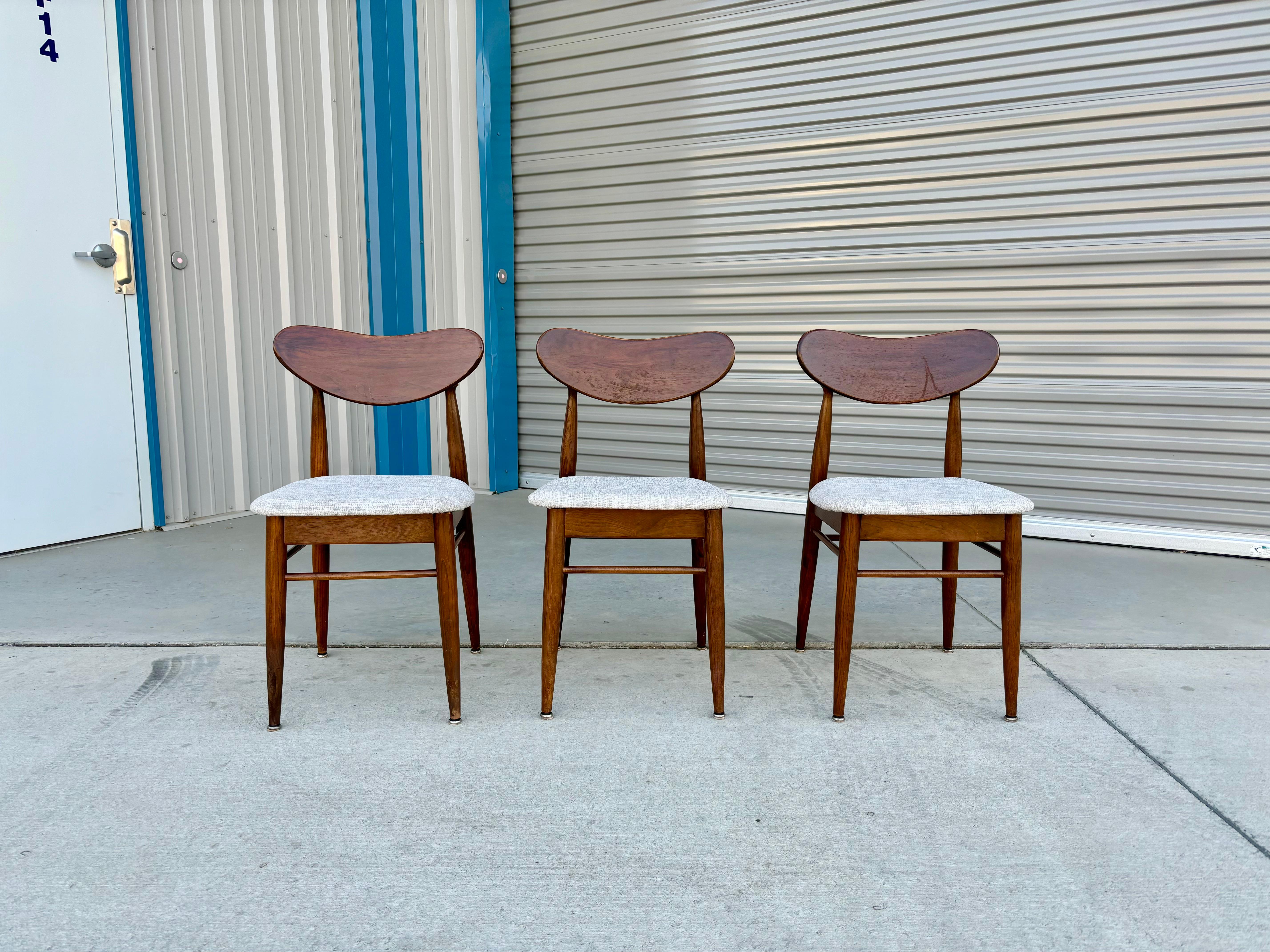 Fabric 1960s Mid Century Walnut Dining Chairs - Set of 6 For Sale