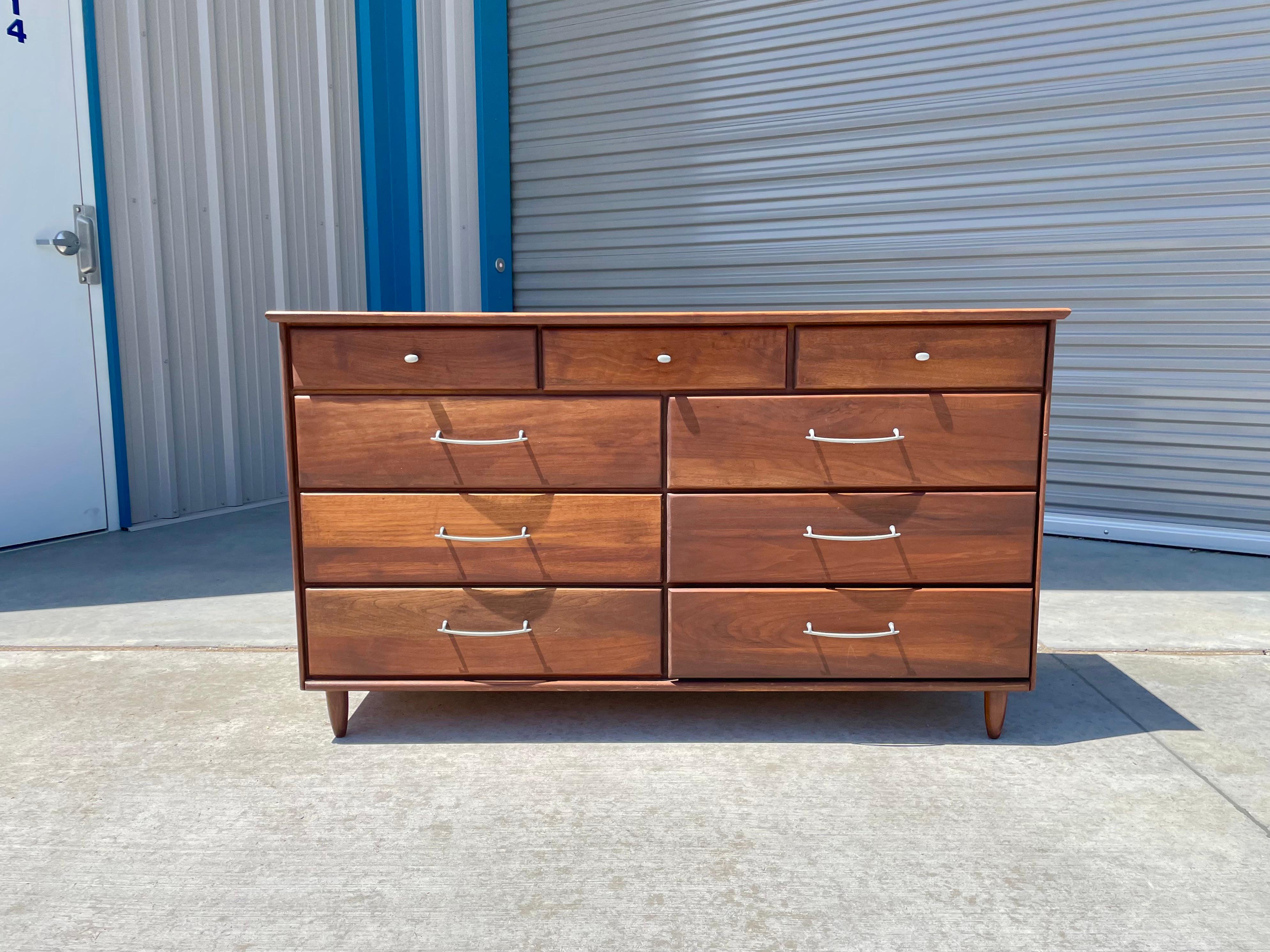 American 1960s Mid Century Walnut Dresser by Ace- Hi For Sale