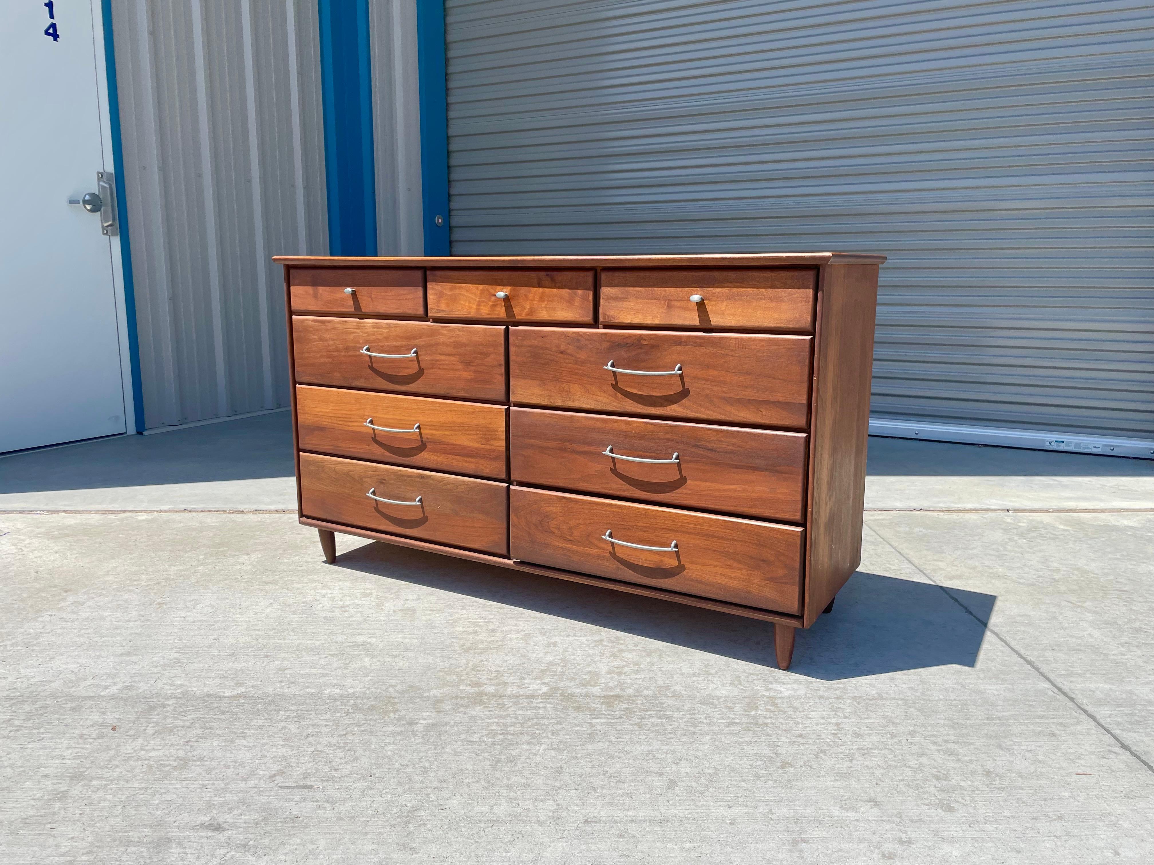 Mid-20th Century 1960s Mid Century Walnut Dresser by Ace- Hi For Sale