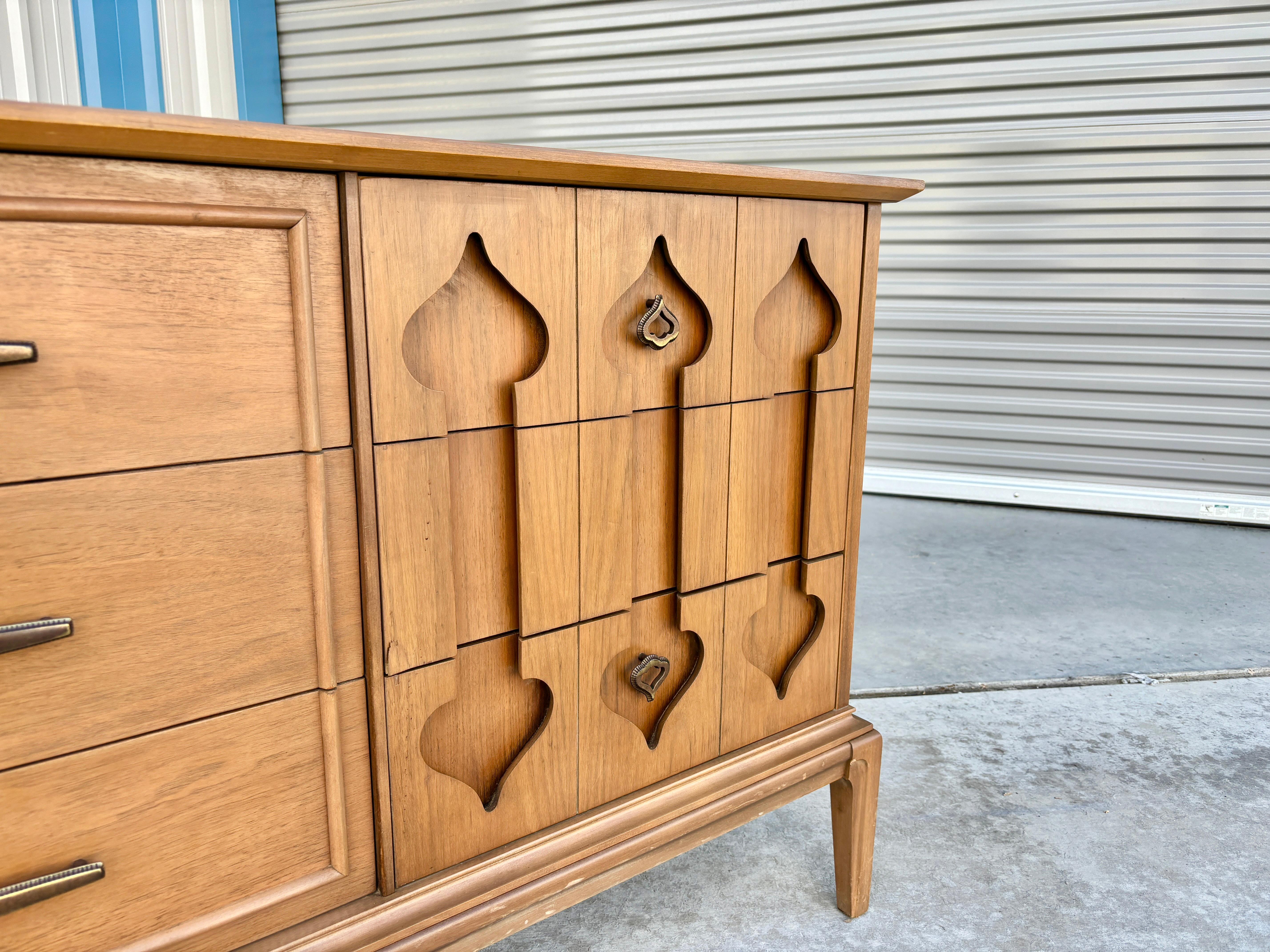 Mid-20th Century 1960s Mid Century Walnut Dresser by Baker Co For Sale