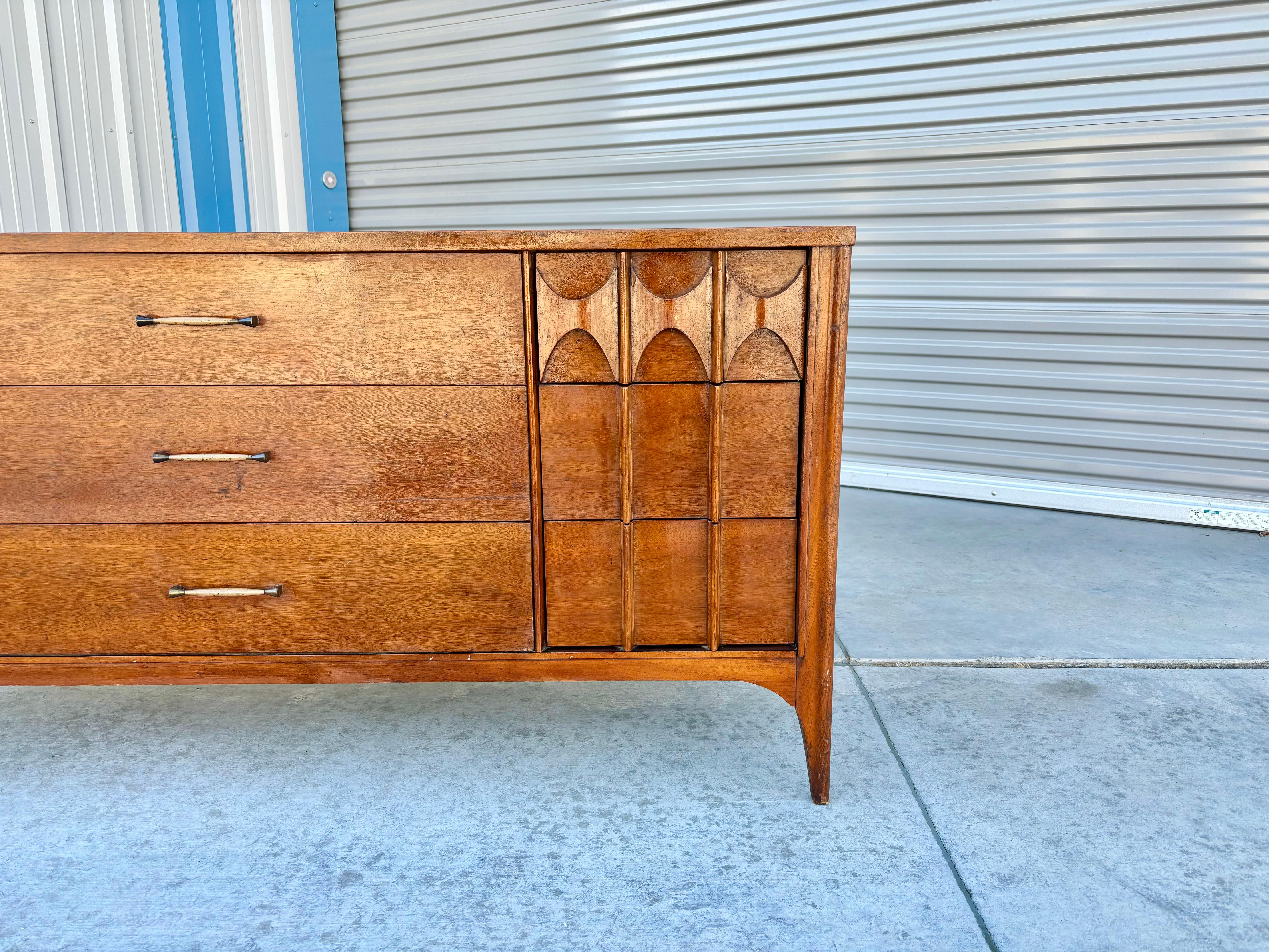 American 1960s Mid Century Walnut Dresser by Kent Coffey For Sale