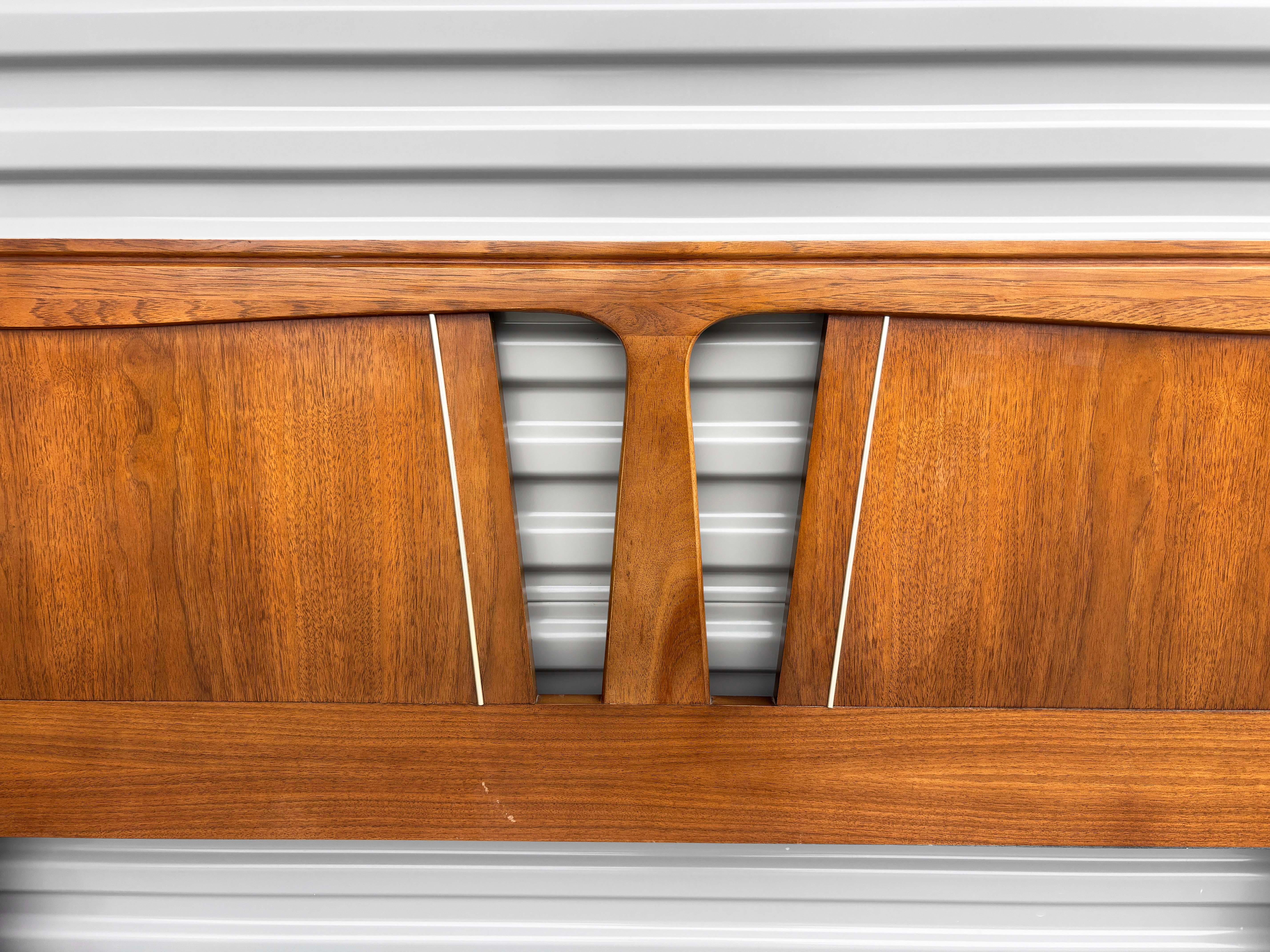 1960s Mid Century Walnut King Headboard by Kent Coffey For Sale 5