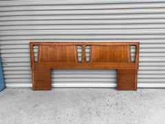 1960s Mid Century Walnut King Headboard by Kent Coffey