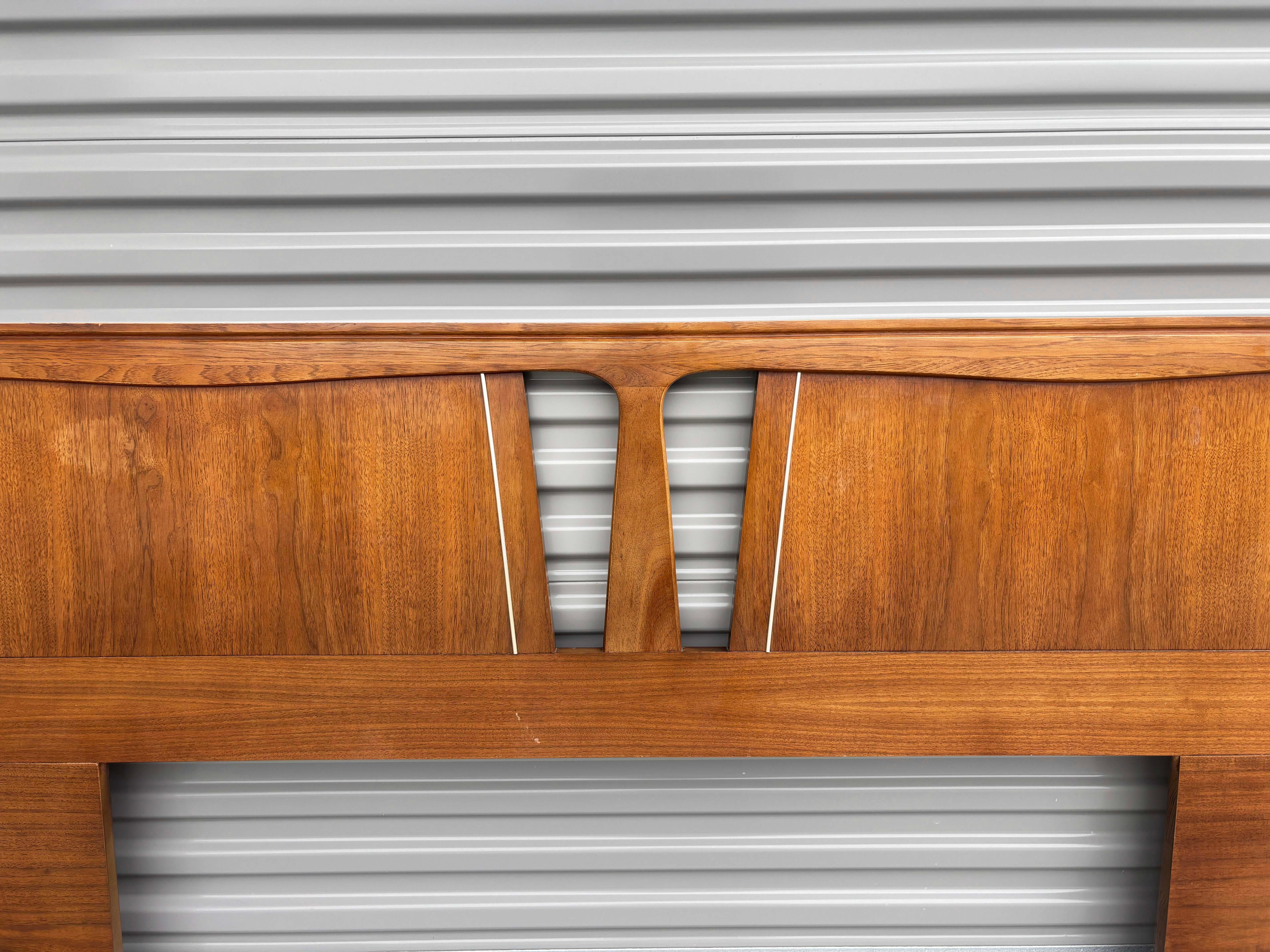 Mid-Century Modern 1960s Mid Century Walnut King Headboard by Kent Coffey For Sale