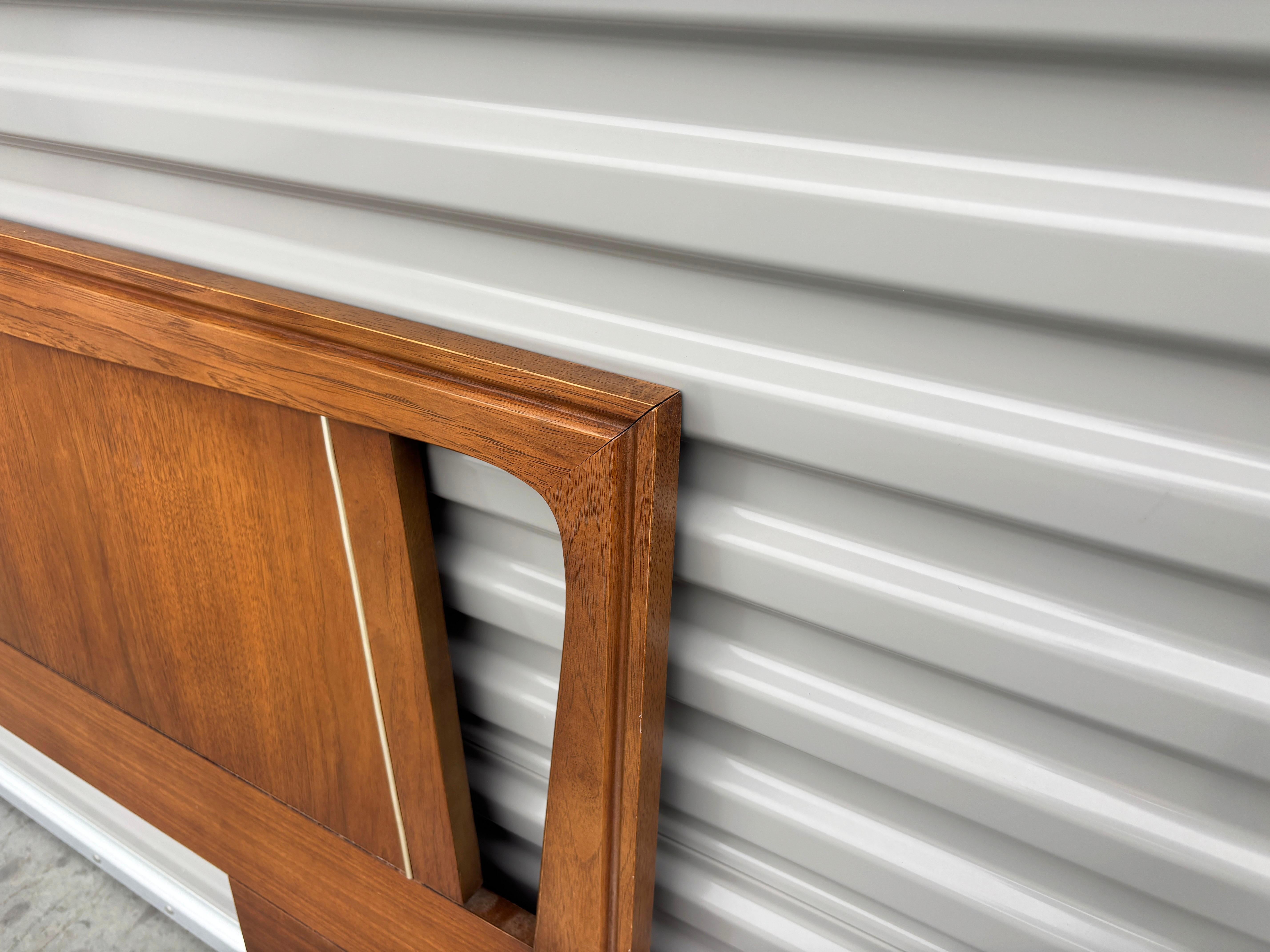 American 1960s Mid Century Walnut King Headboard by Kent Coffey For Sale