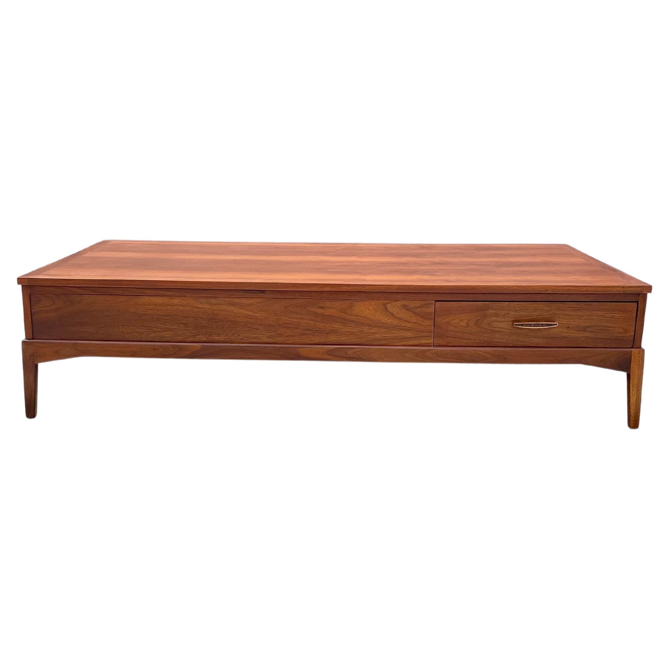 1960s Mid Century Walnut Lane Rhythm Coffee Table For Sale