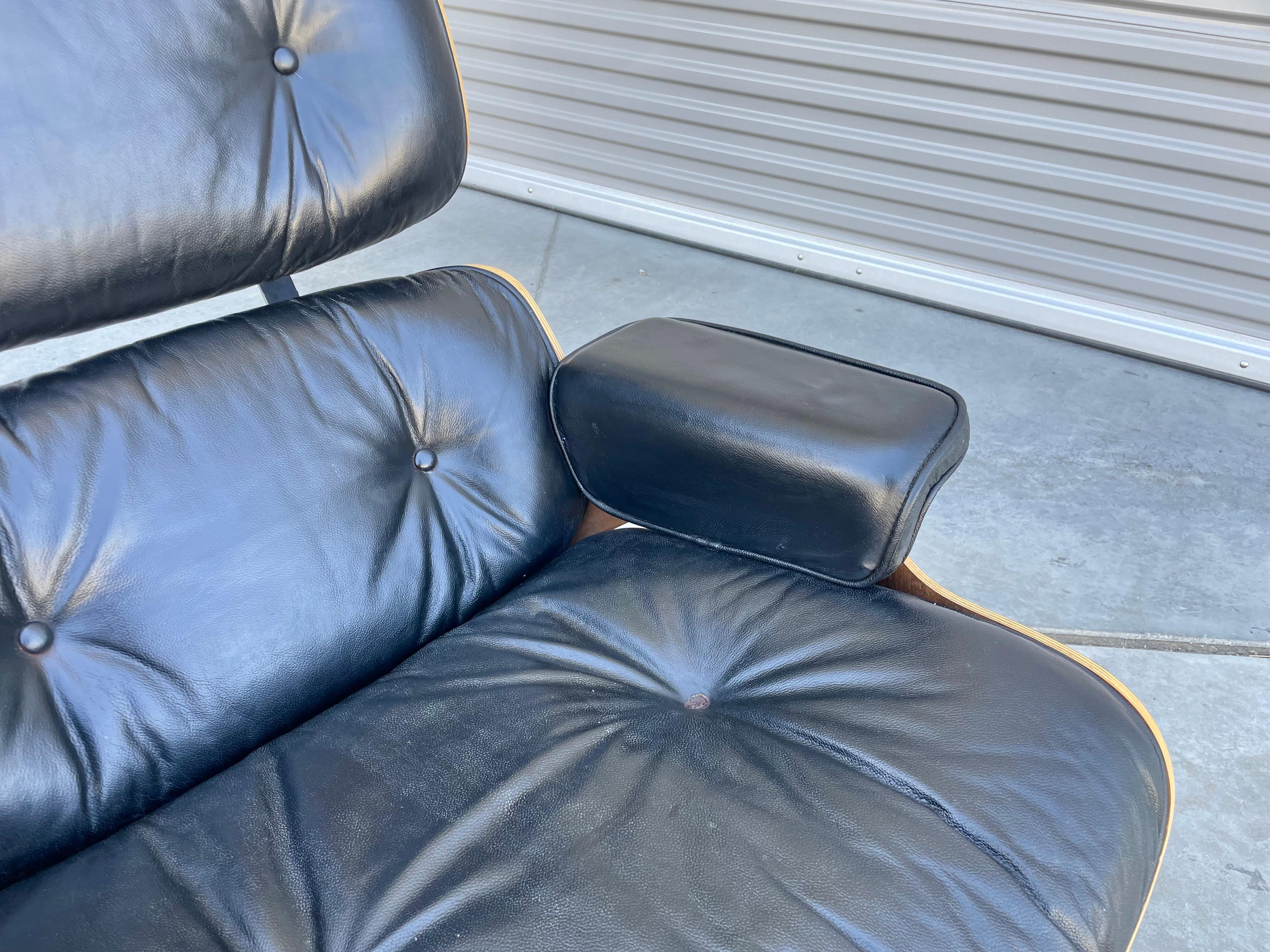 1960s Mid Century Walnut & Leather Lounge Chair by Eames for Vitra - Set of 2 For Sale 4