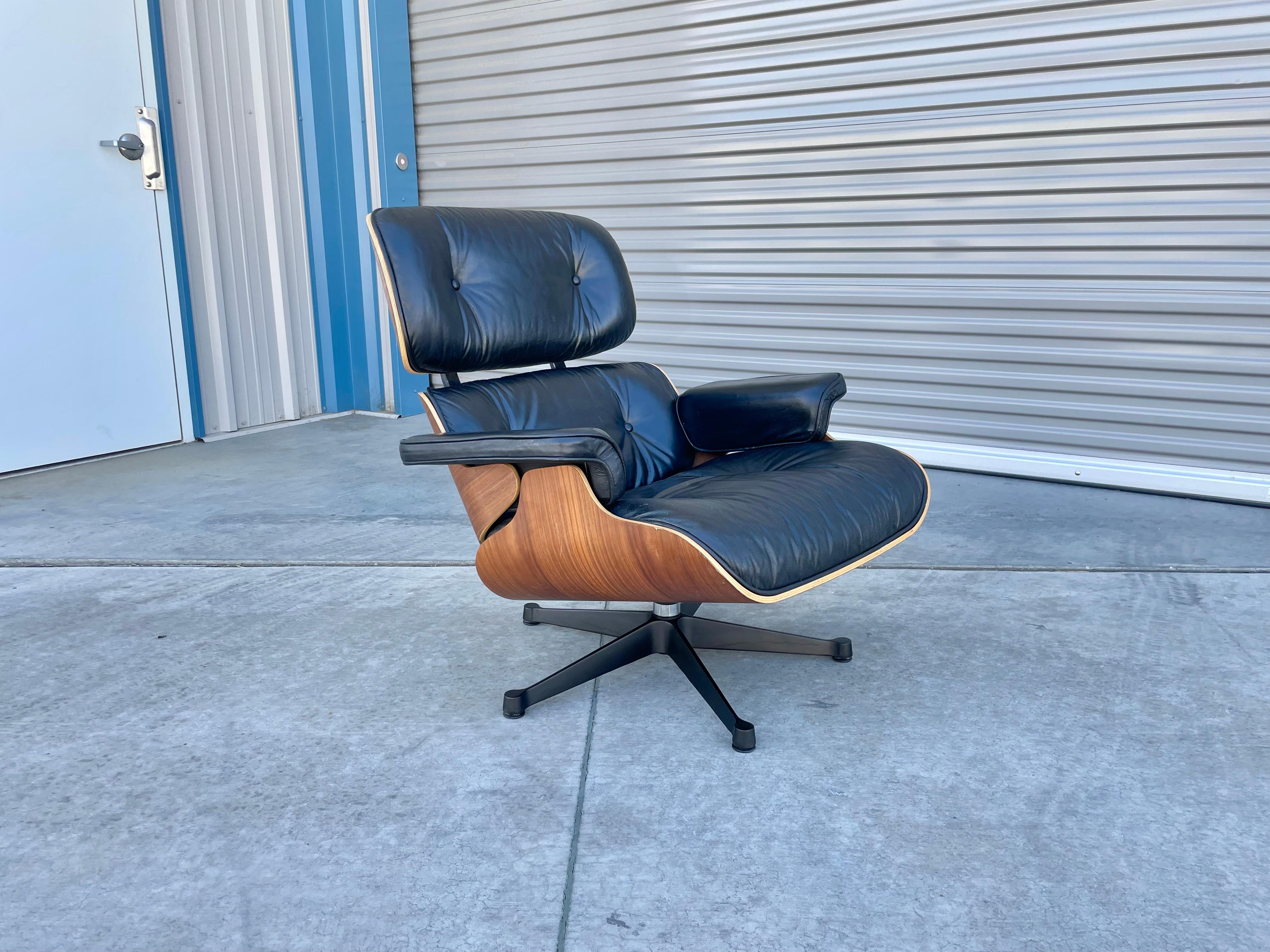 1960s Mid Century Walnut & Leather Lounge Chair by Eames for Vitra - Set of 2 For Sale 3