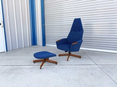 1960s Mid Century Walnut Lounge Chair and Ottoman by Adrian Pearsall for Craft A