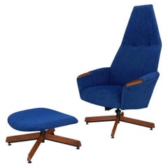 1960s Mid Century Walnut Lounge Chair and Ottoman by Adrian Pearsall for Craft A